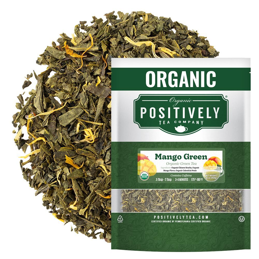Organic Positively Tea Company, Pinhead Gunpowder Green Tea, Loose Leaf, 16 Ounce