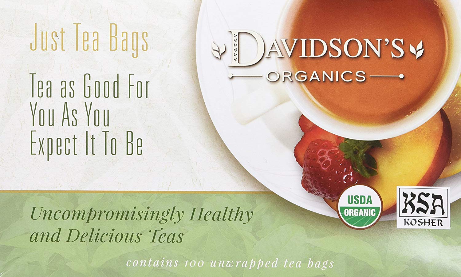 Davidson's Organics, Yerba Mate, 100-count Unwrapped Tea Bags
