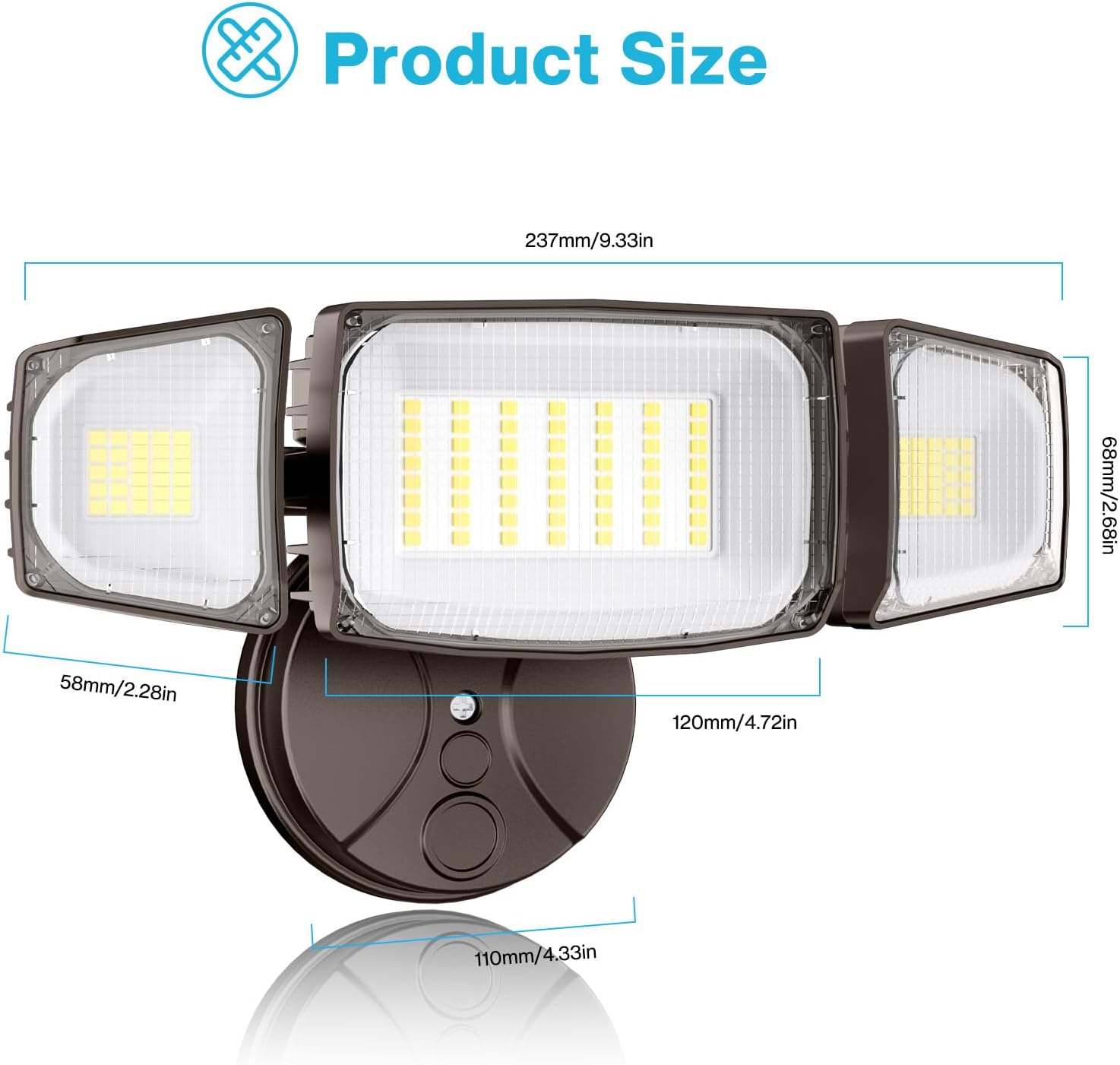 Olafus 80W Flood Lights Outdoor, Switch Controlled 8000LM LED Security Lights, IP65 Waterproof Outside Floodlights