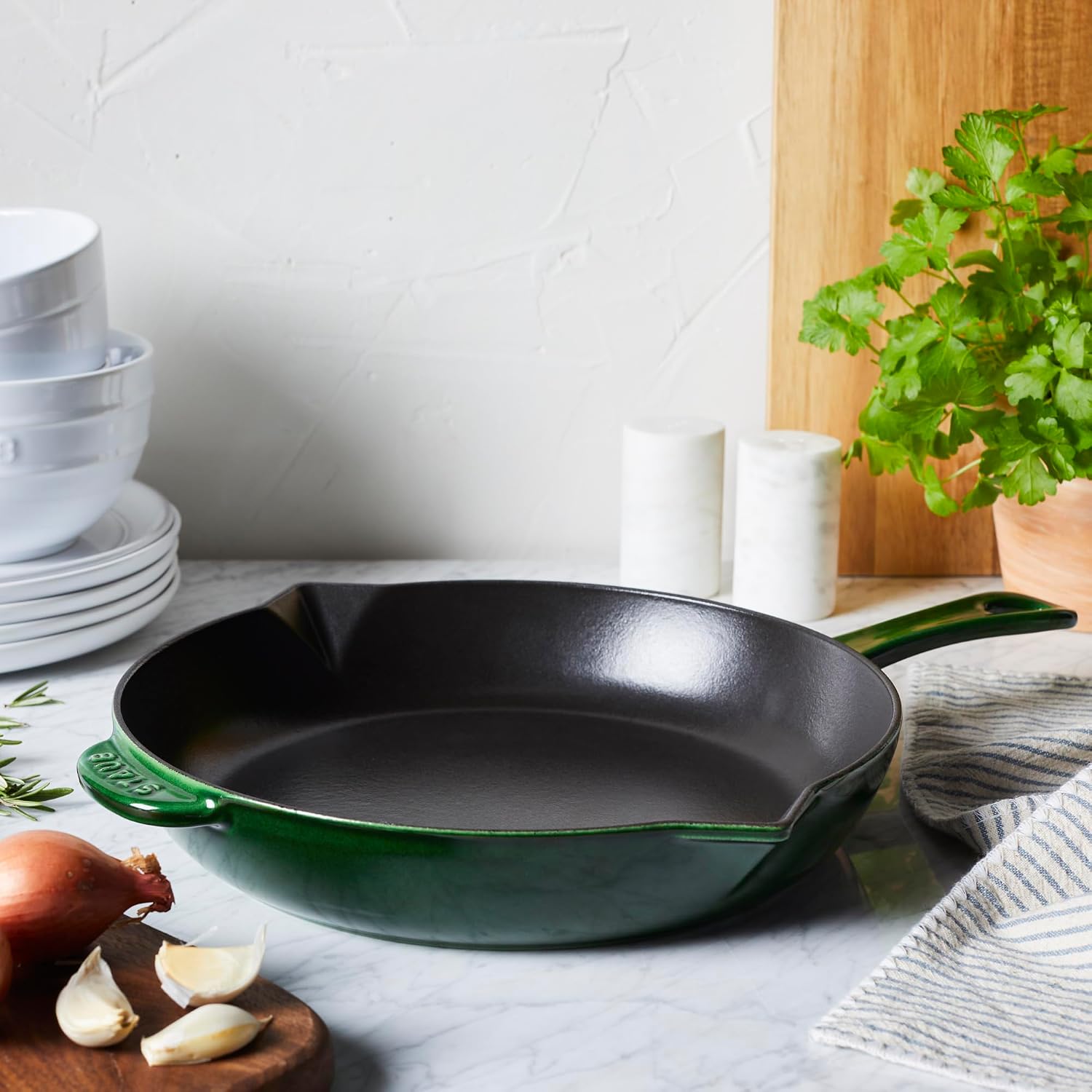 Staub Cast Iron 10-inch Fry Pan - Grenadine, Made in France