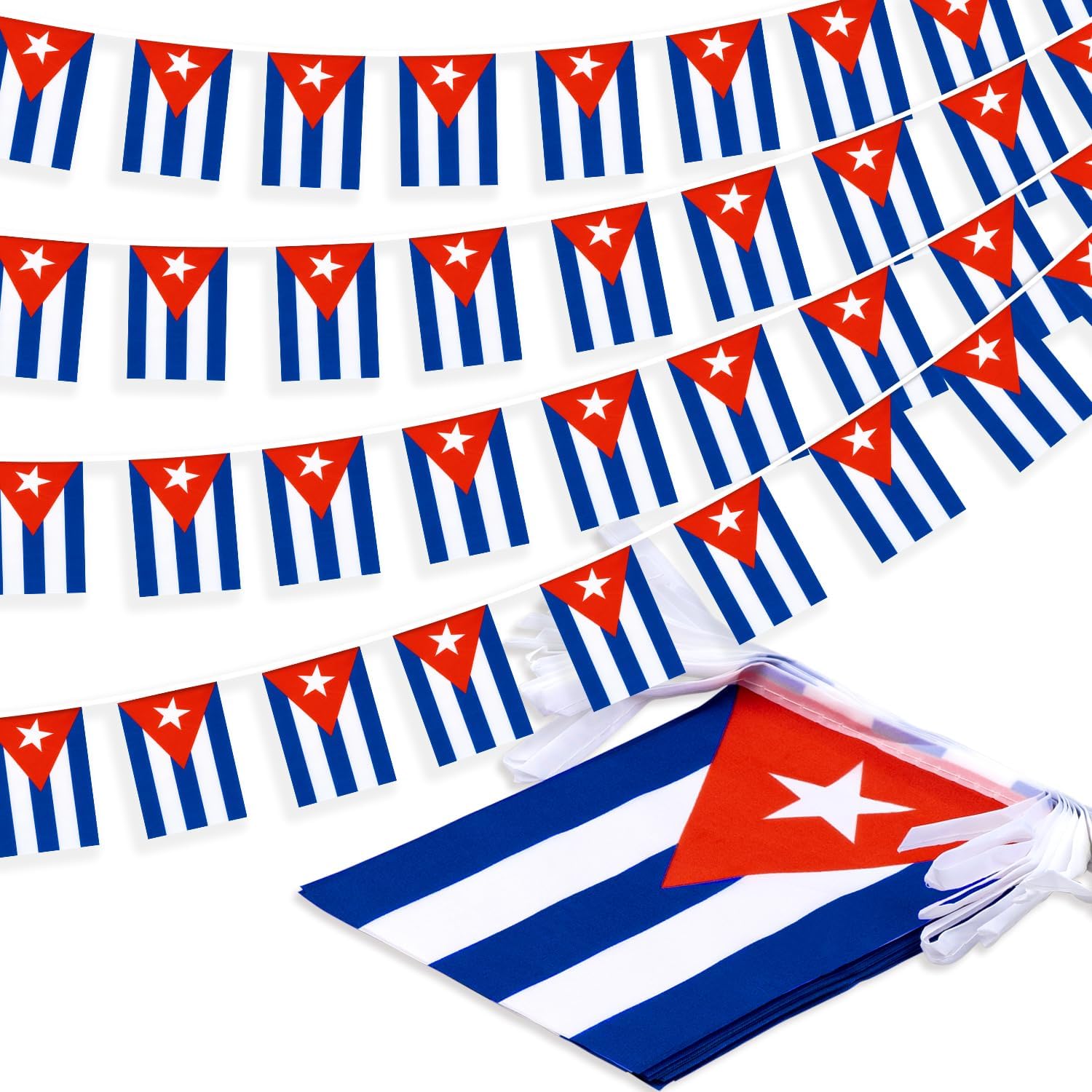 Nicaragua String Flag Pennant Banner, Small Mini Nicaraguan Flags Bunting Banner, National Country Decoration for School, Party, Sports Events, Patriotic Festival, 33 Feet 30 Flags