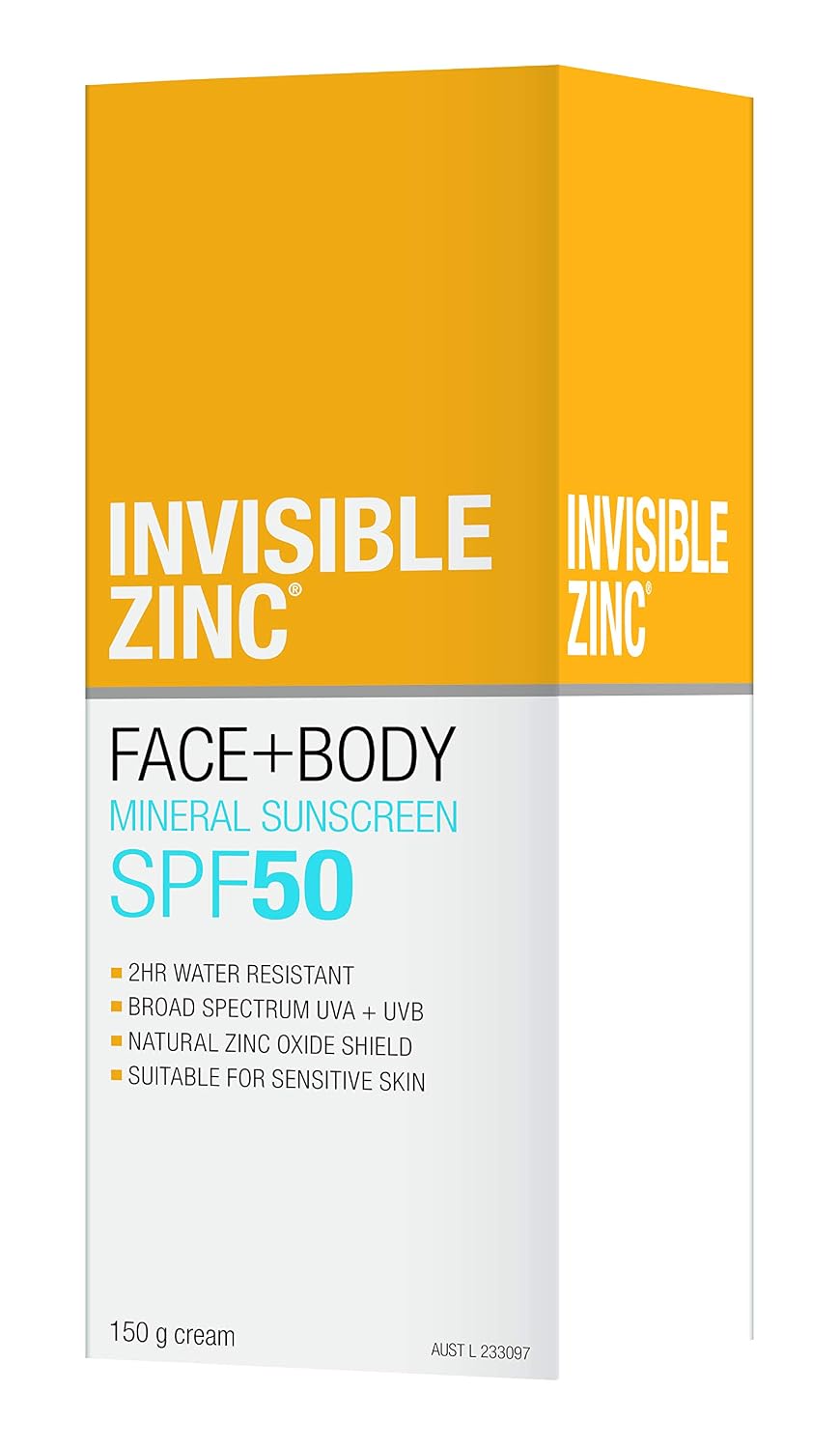 Invisible Zinc - Face + Body SunscreenSPF 50 UVA – UVB (150g/5.29oz)