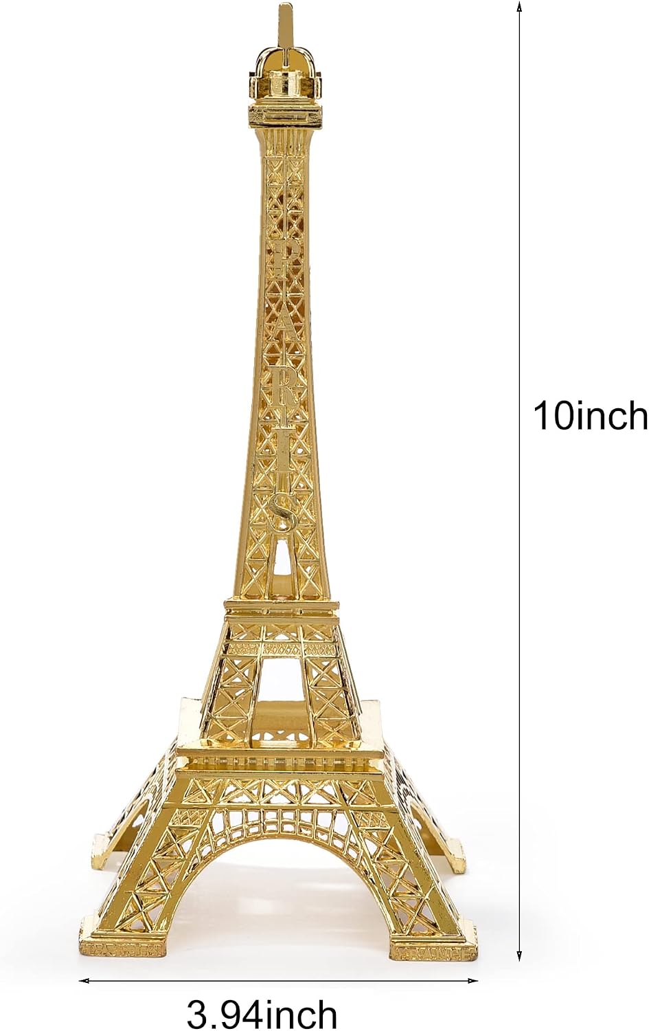 ESHATO Gold Metal Eiffel Tower Statue, 7inch Decorative Figurine Replica Stand Holder for Cake Topper Table Decor Gift Party Home Decoration