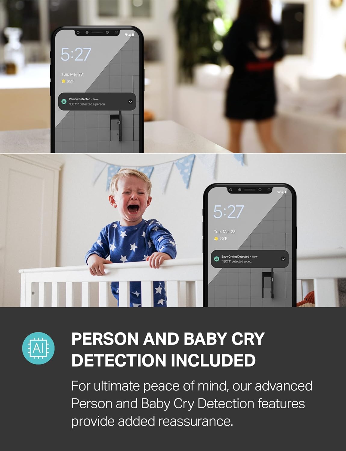 Kasa 1080p Indoor Pan/Tilt Wired Security Camera, Baby & Pet Monitor, EC70