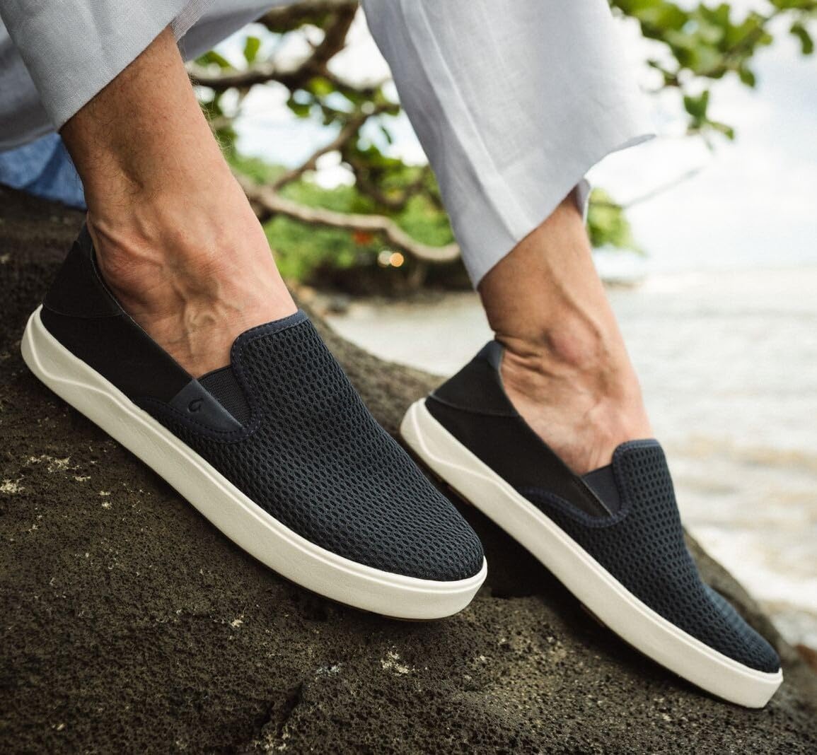 OluKai Lae'ahi Men's Slip On Shoes, Breathable Everyday Sneaker