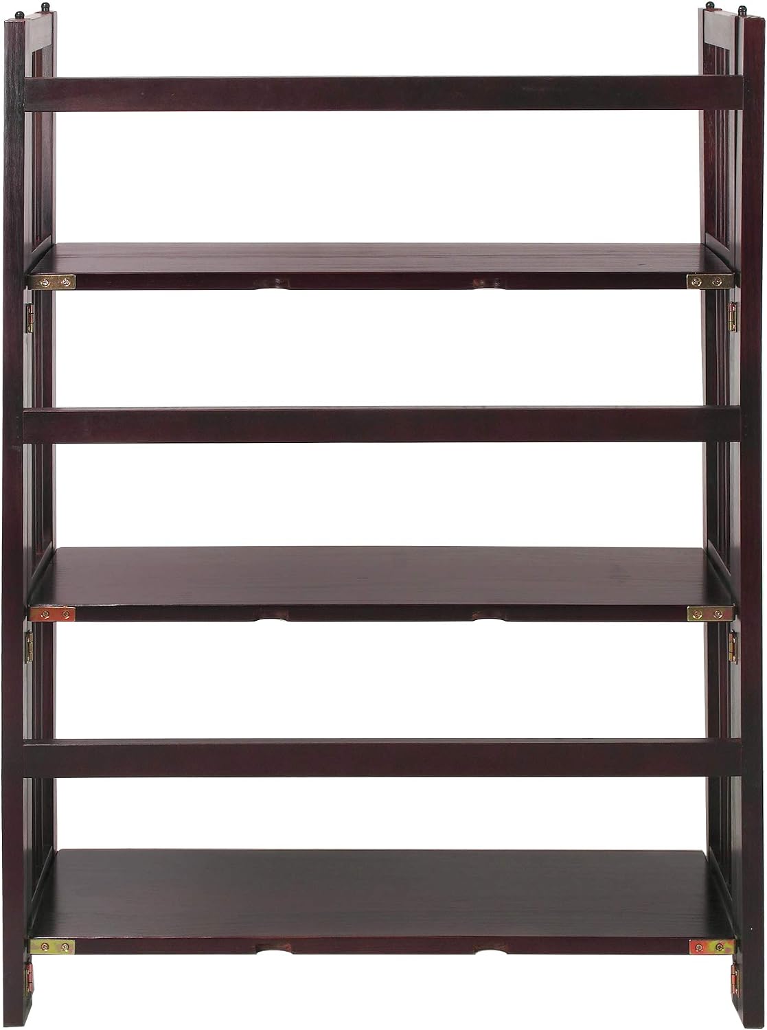 Casual Home 3-Shelf Folding Stackable Bookcase (27.5" Wide)-Walnut