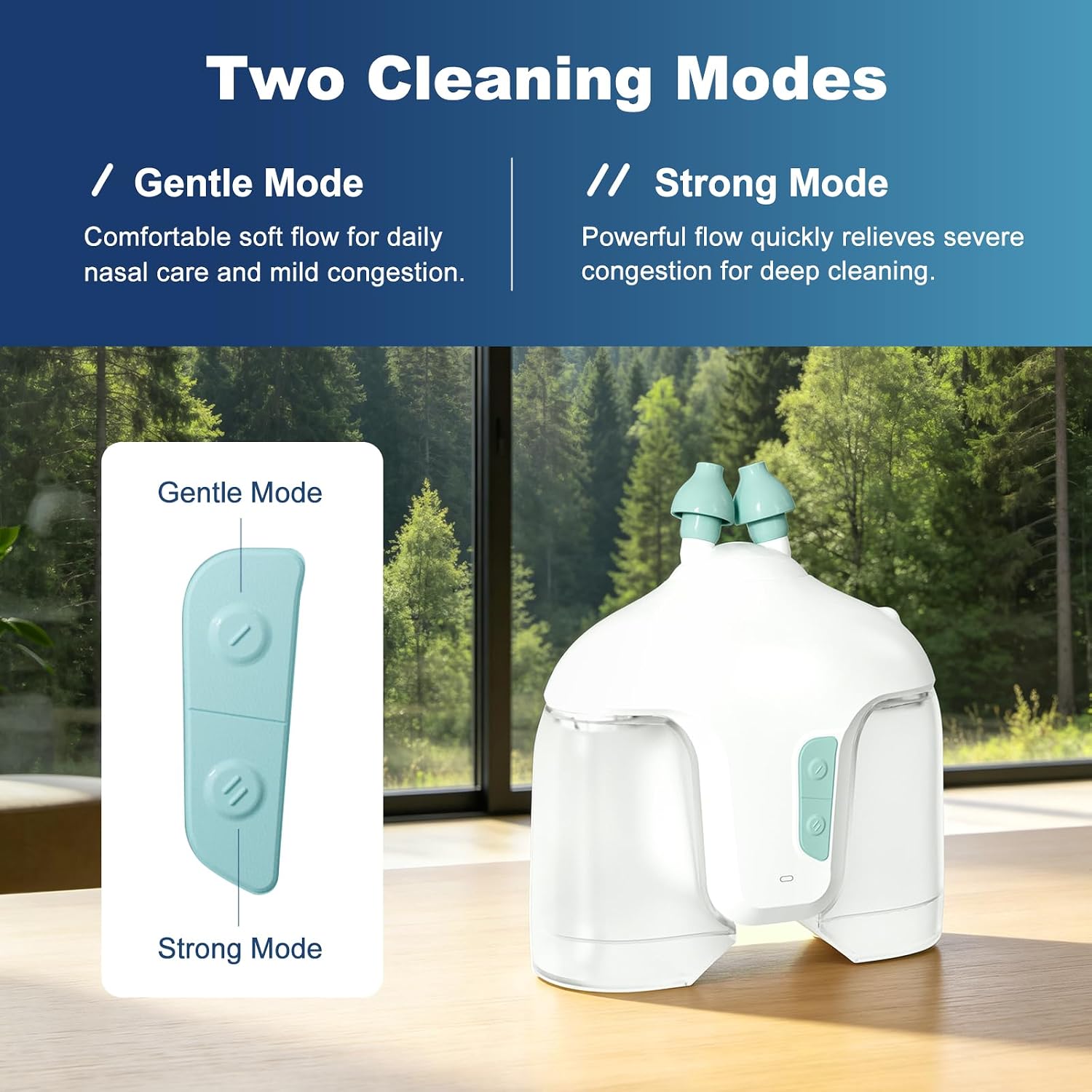 Sonmol Electric Nasal Irrigation System with 50 Saline Packets | Dual Gentle & Strong Cleaning Modes, Nasal Congestion Relief, Auto Pressure Relief