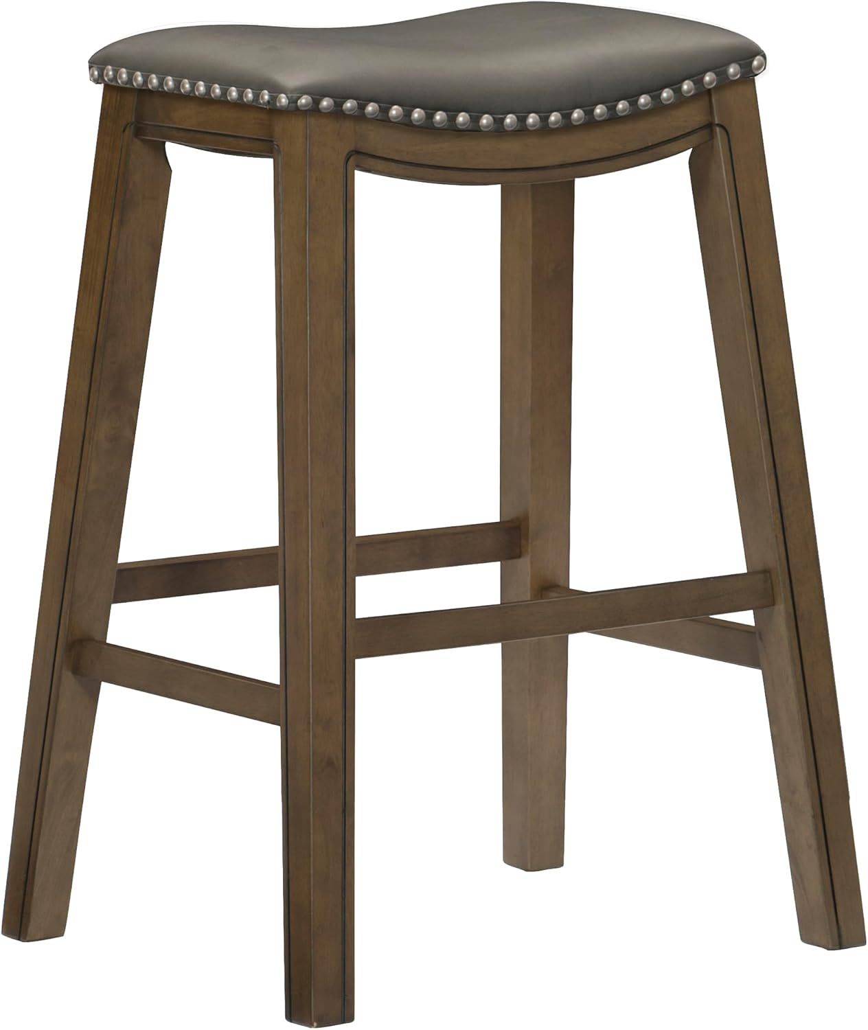 Lexicon Ordway Solid Wood Counter Height Stool - Saddle Kitchen Stool Counter Height Stools for Dining, Armless Chair Seating Options, Perfect for Casual Entertaining Spaces, 25" SH, Black