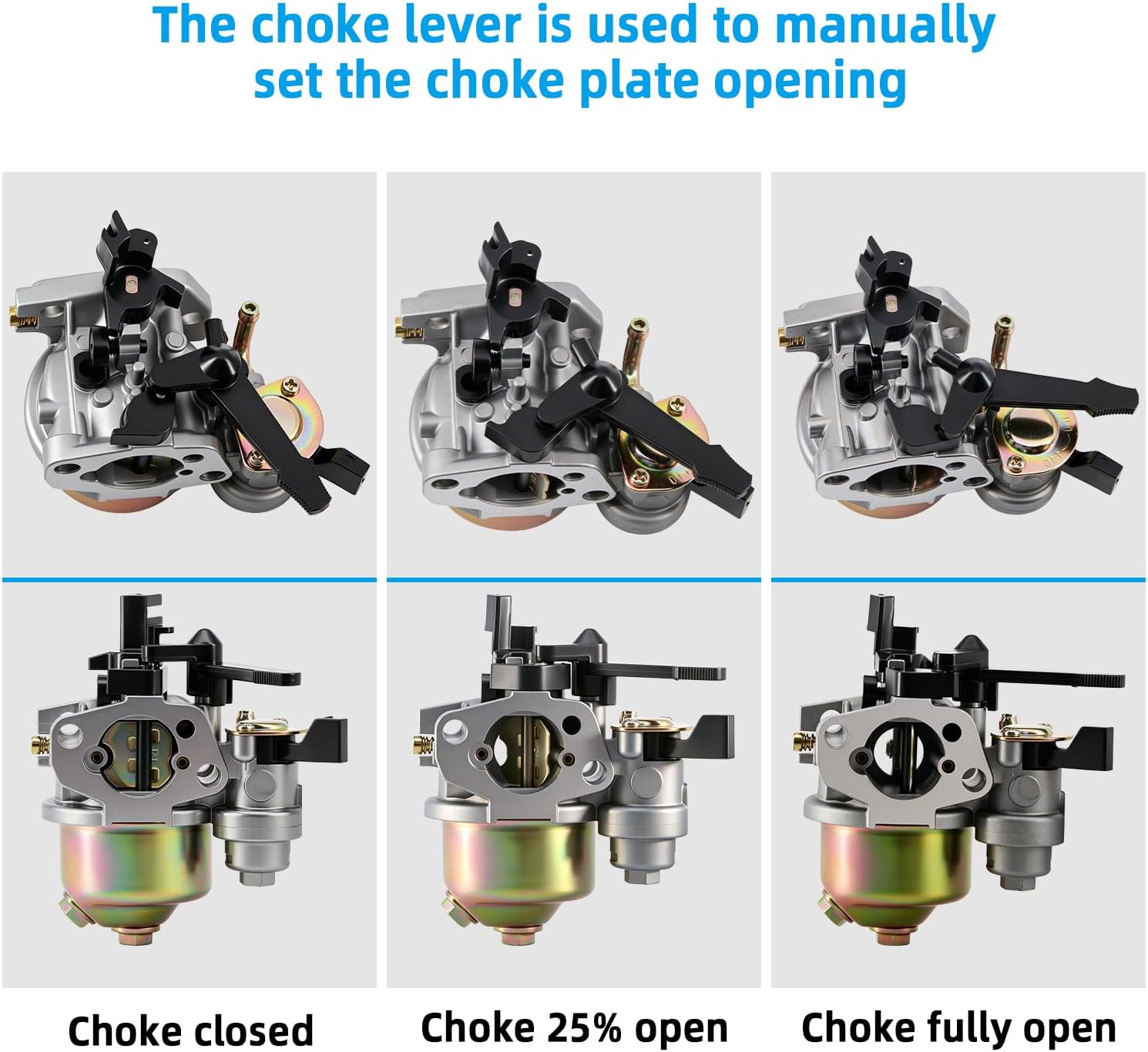 GX160 Carburetor Compatible with 212cc Predator 224cc 196cc 200cc Minibike GX120 GX168 GX200 GX140 Engine 5.5HP 6.5HP Pressure Washer Baja 200 Go