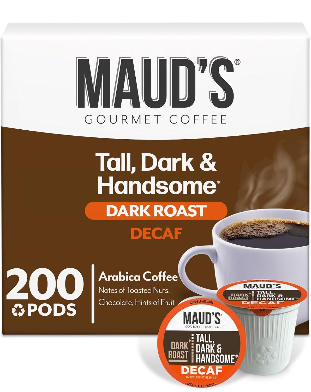 Maud’s Decaf Dark Roast Coffee Pods, 100ct | Decaffeinated Coffee in Single Serve Pods – Compatible with Keurig Coffee Makers