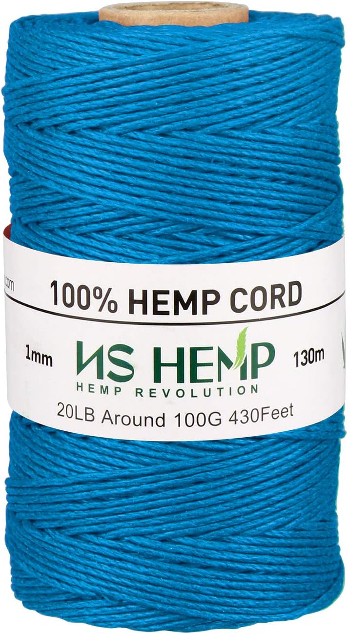 【 NS HEMP 】 Sustainable Hemp Twine Hemp Cord for Jewelry Making, Hemp Cord 1mm 130 Meters (026 RAW)