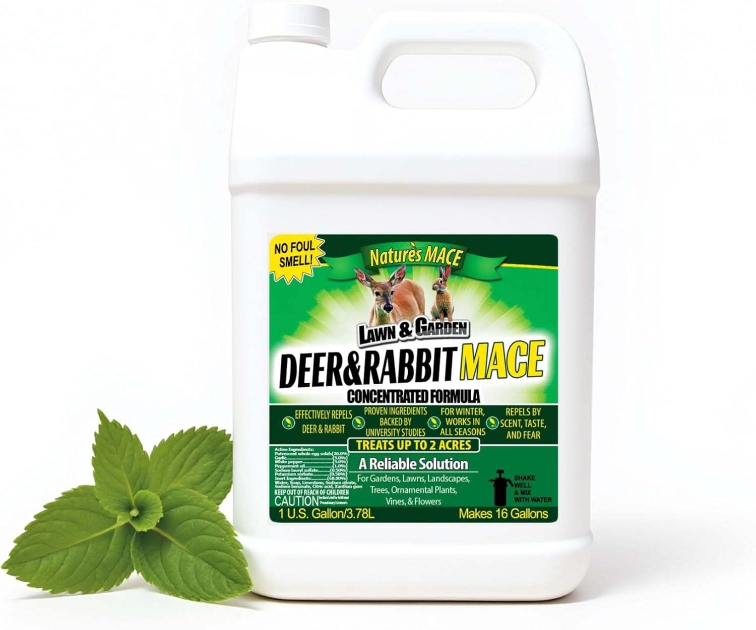 Nature's MACE Deer & Rabbit Repellent 40 oz Concentrate | Deer Repellent Spray for Plants, Lawns, Flowers & Gardens, Plant Safe, Protect Plants Fast, All-Season Protection.