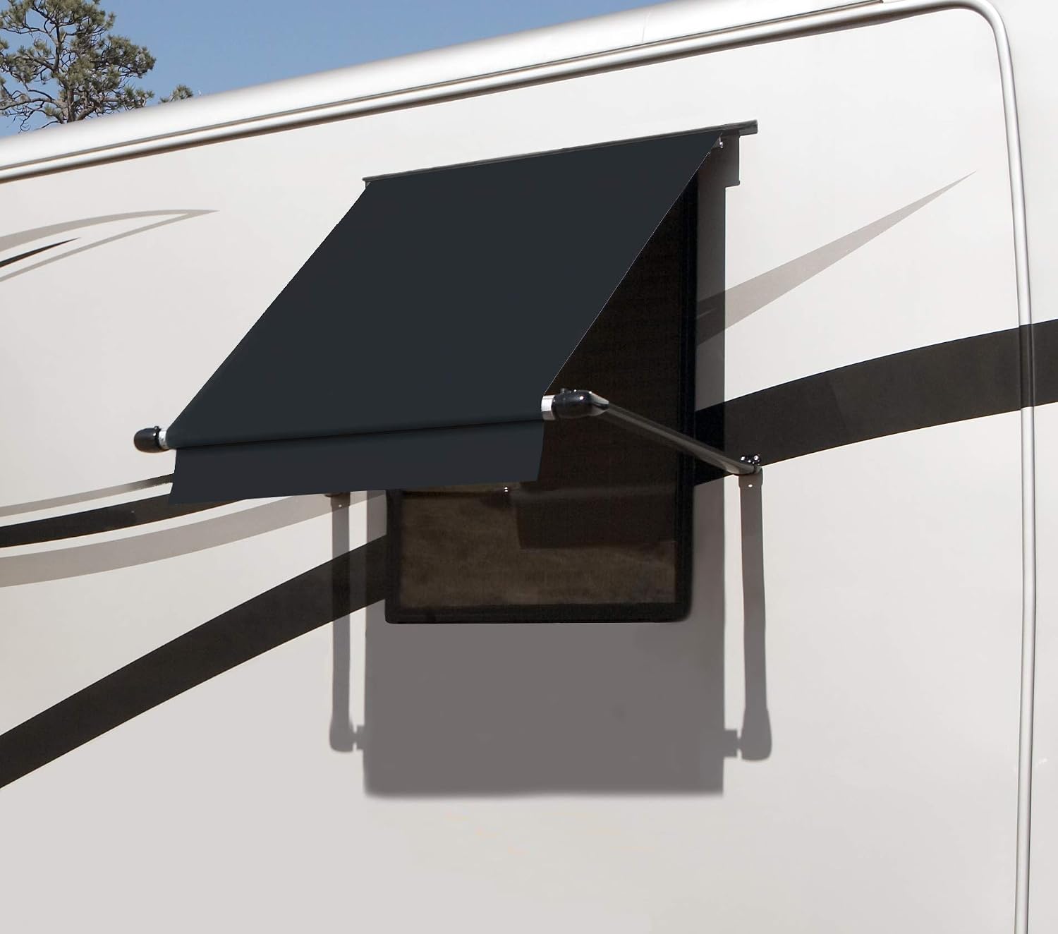 CAREFREE WG0604E4EB Simply Shade RV Window Awning-Black Vinyl-6' (72")