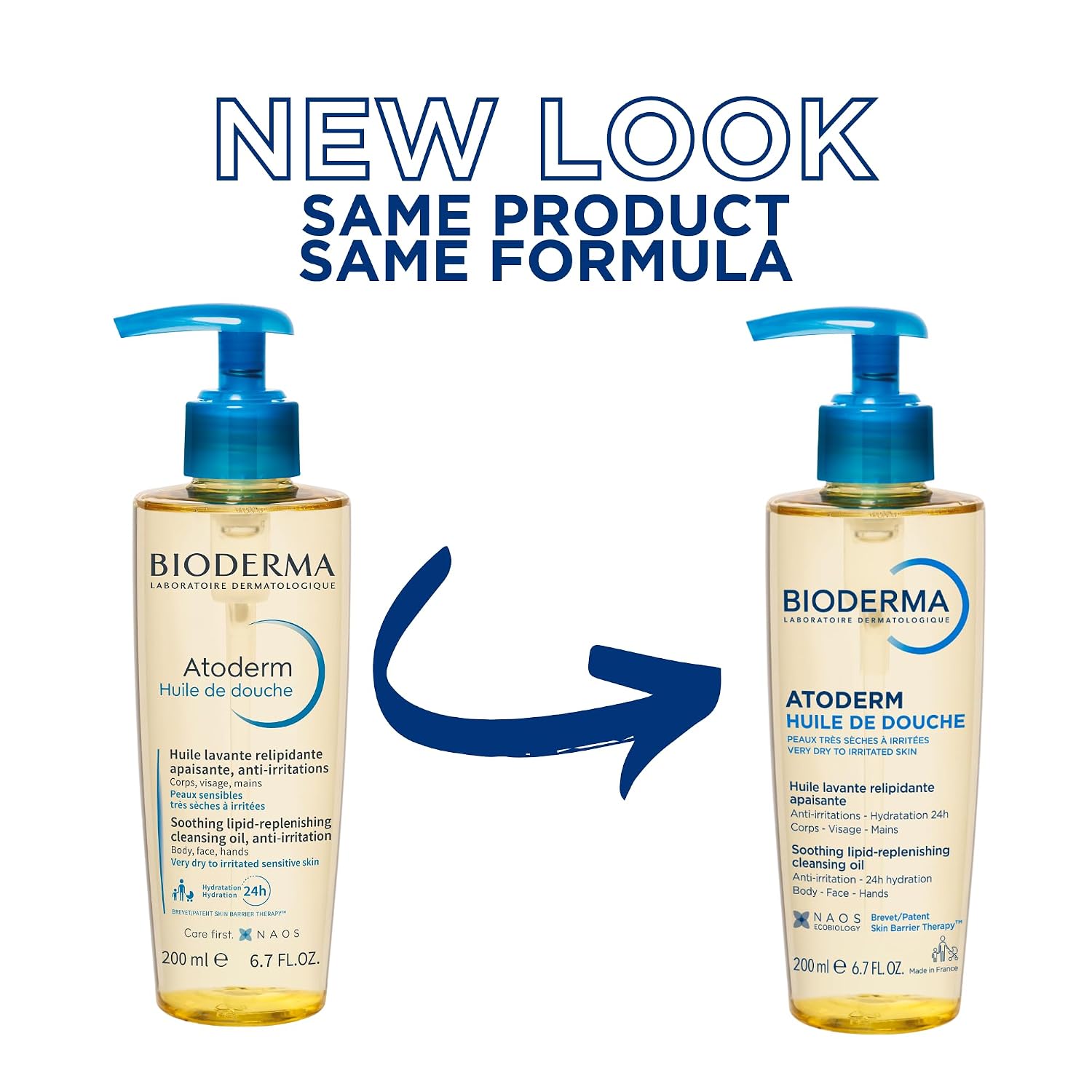 Bioderma Atoderm Shower Oil, Cleansing Oil For Face & Body, Nourishing Cleansing Oil For Dry to Atopic Sensitive Skin For Softer & Smooth Skin For Your Whole Family