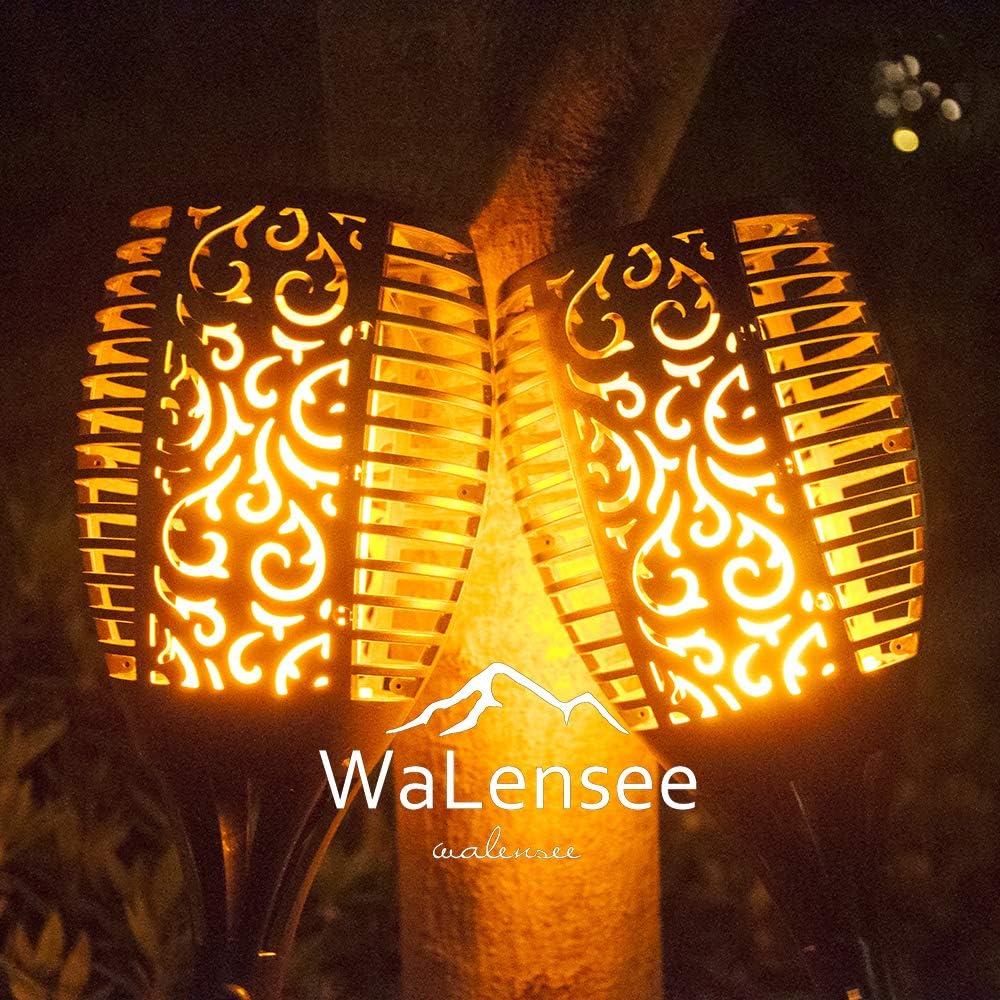 Walensee Solar Lights Outdoor Upgraded 43"(1 PACK) 96 LED Waterproof Flickering Flames Torch Lights Outdoor Solar Spotlights Landscape Decoration