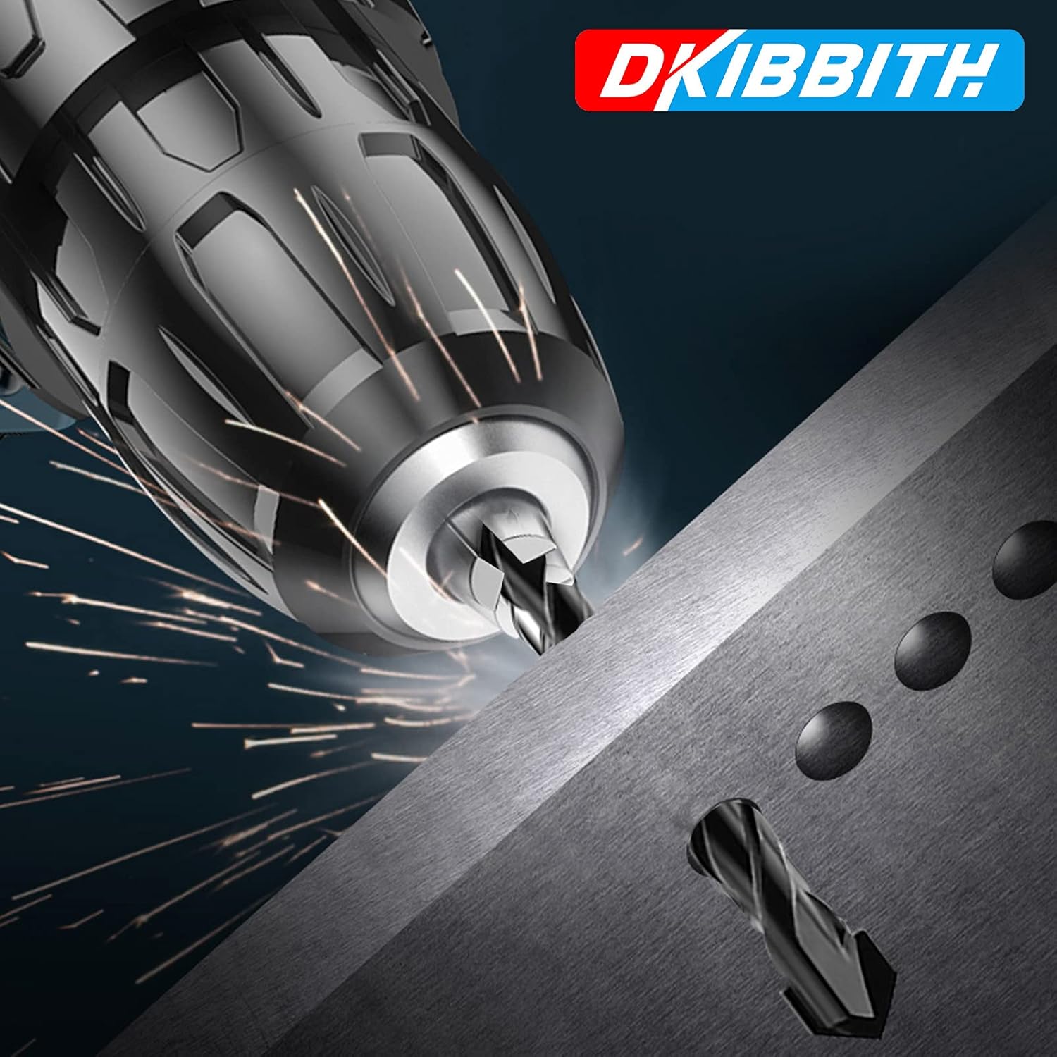 10-Piece Masonry Drill Bit Set for Concrete Tile Glass Ceramic Brick, 1/8 to 1/2 Inch Drilling Bits with Triangle Handle