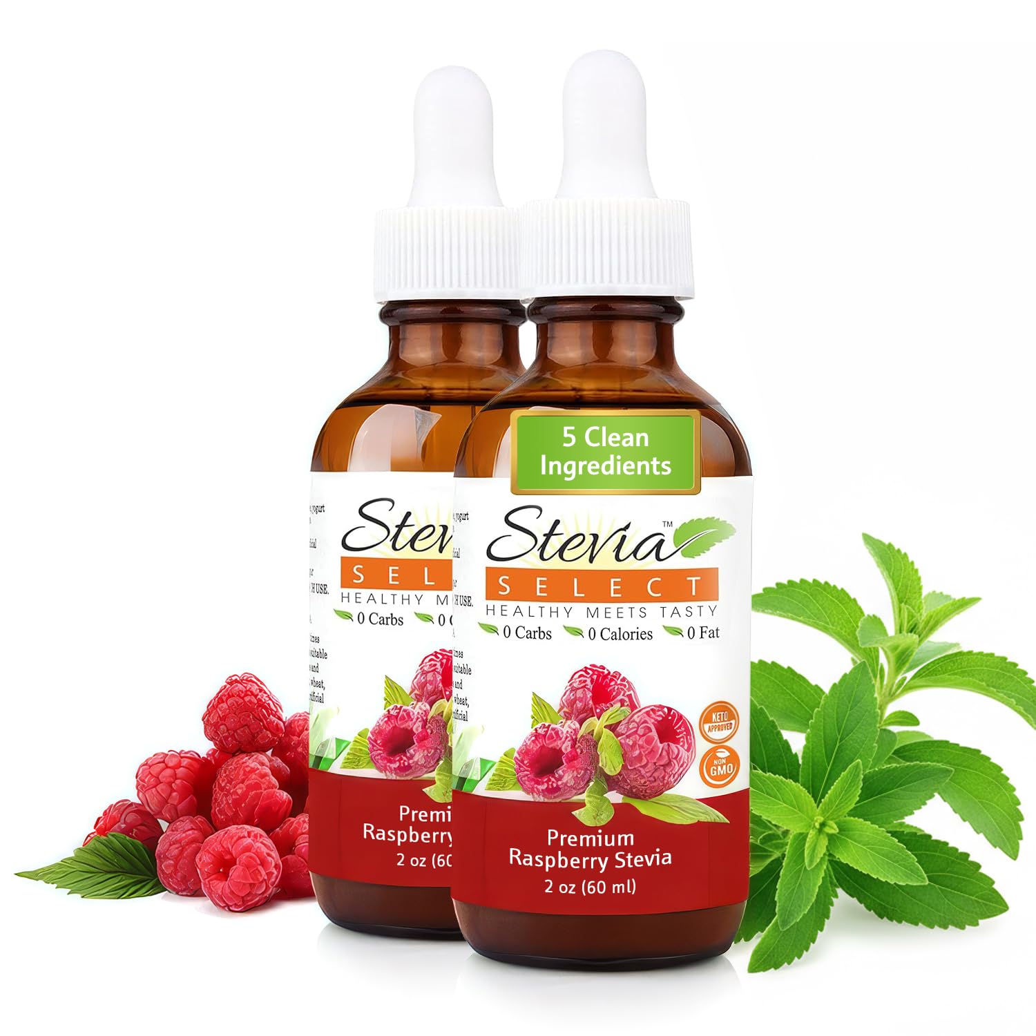 Stevia Select Hazelnut Flavored Liquid Stevia – Zero Calorie Coffee, Tea, Drink & Baking Sweetener, All-Natural, No Erythritol, Keto-Friendly Sugar Alternative, 300 Servings – 2 Oz (1 Pack)