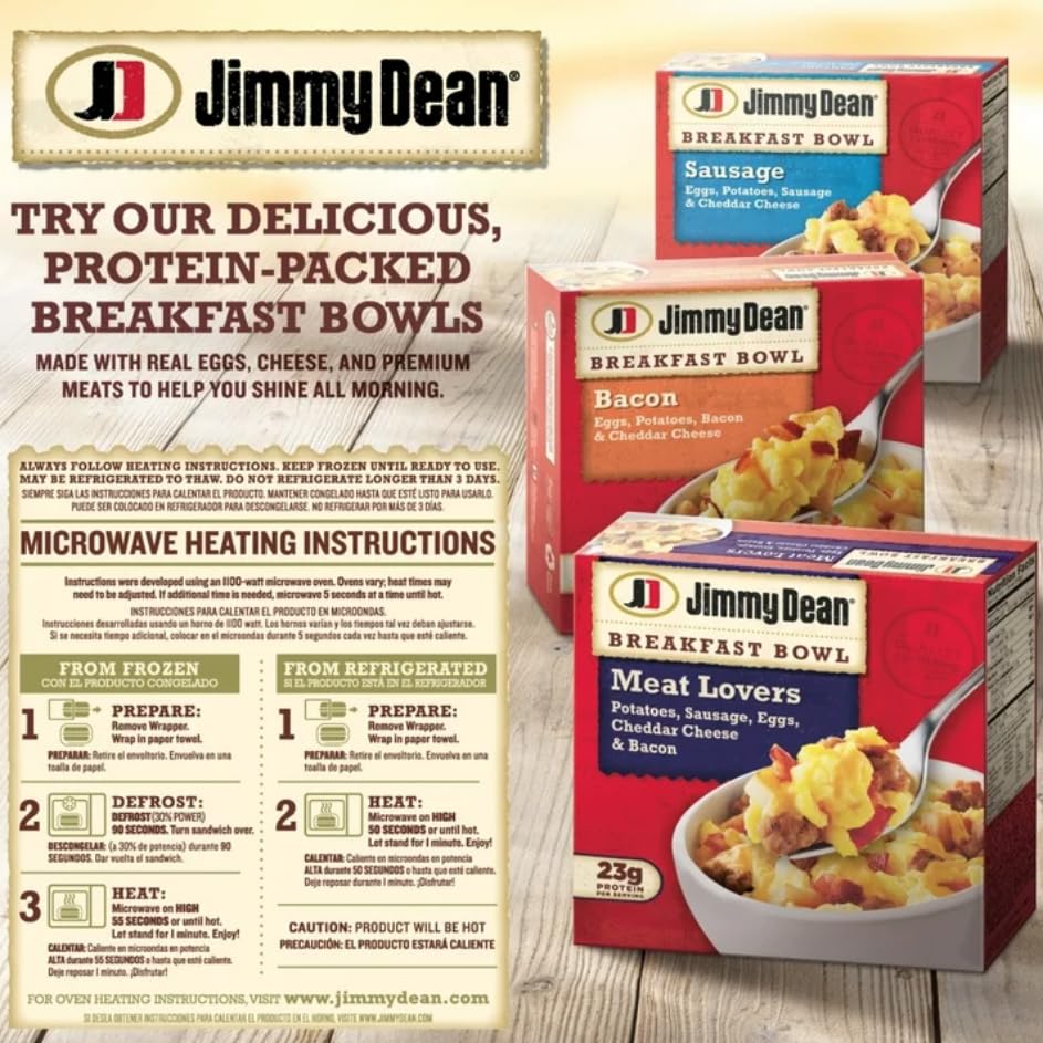 JIMMY DEAN BREAKFAST SANDWICH SAUSAGE, EGG & CHEESE BISCUIT 9 OZ PACK OF 3