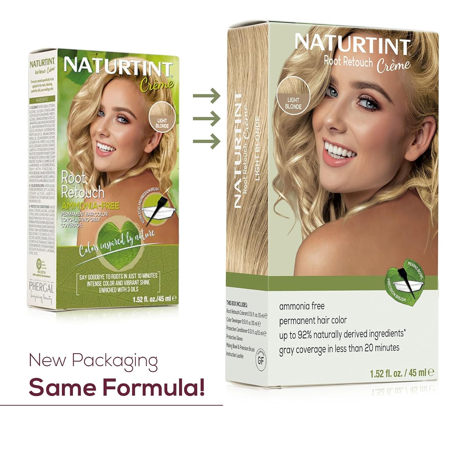 Naturtint Light Brown Root Retouch Crème Permanent Hair Color - Ammonia Free, Conceal Grays, No Artificial Scent, 1.52 Fl Oz
