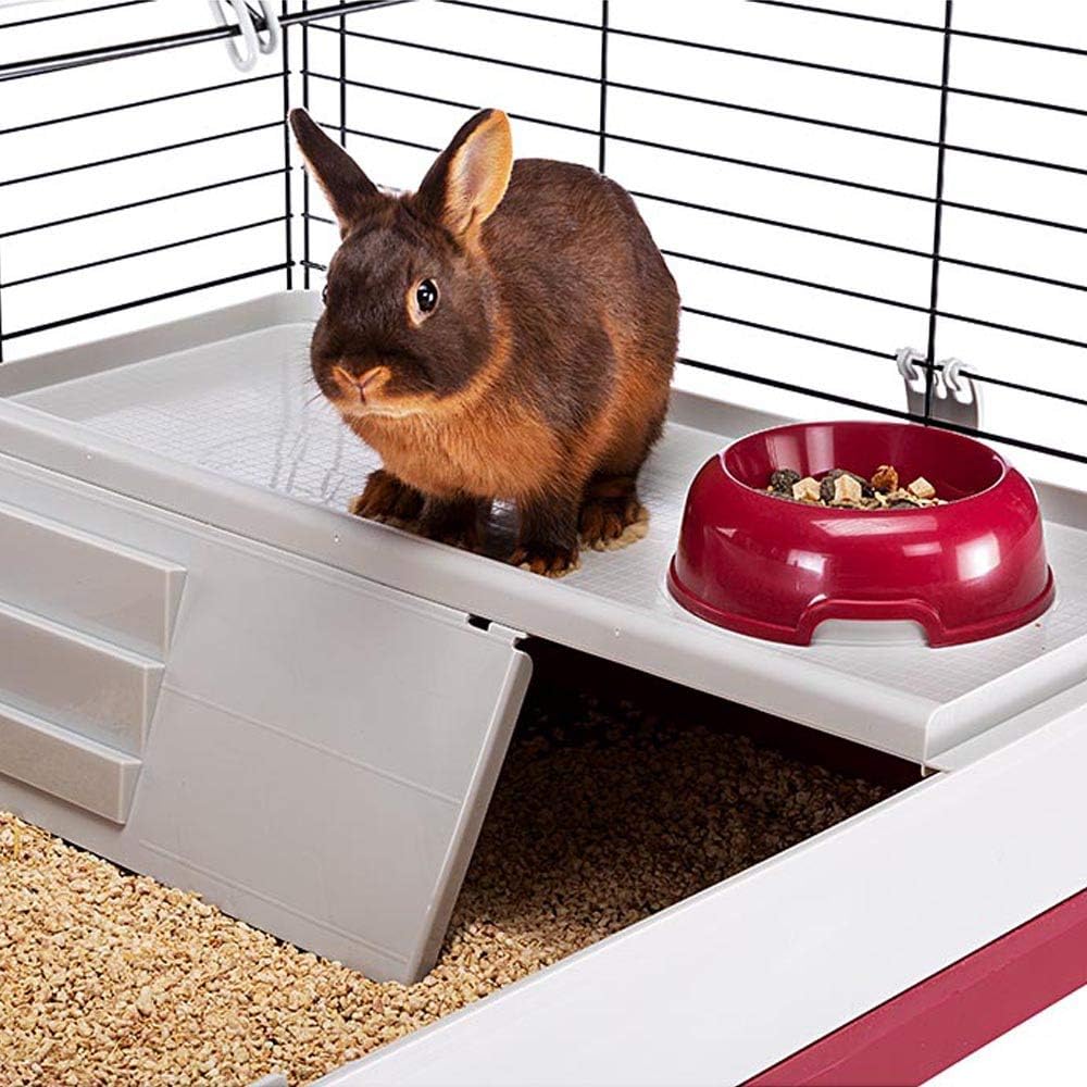 Ferplast Krolik Green Rabbit Cage Deluxe | Rabbit Cage Includes All Accessories & Measures 39.4L x 23.6W x 19.7H & Includes All Accessories | 1-Year Manufacturer's Warranty
