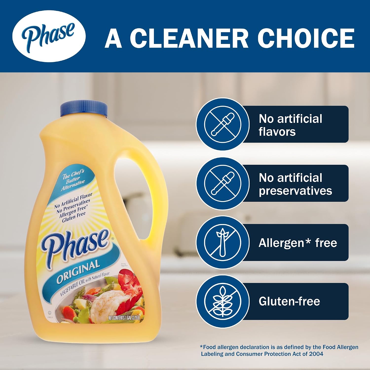 Ventura Foods Phase Garlic Flavor Liquid Butter Alternative, 1 Gallon Jug | Dairy-Free & Vegan Vegetable Oil for Sautéing, Grilling, and Popcorn