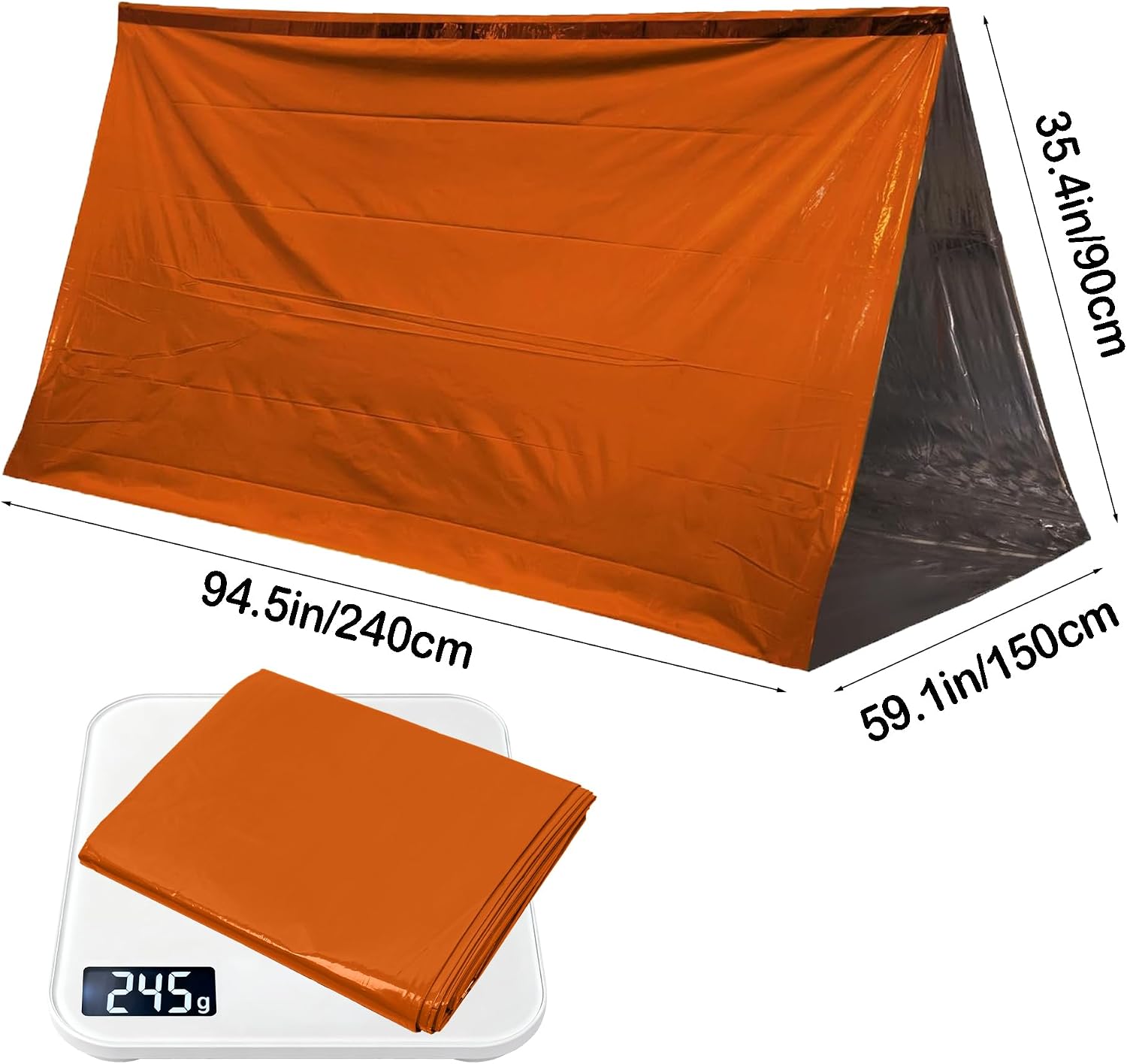 Deecam Emergency Survival Tent, 1 or 2 Person Mylar Thermal Shelter