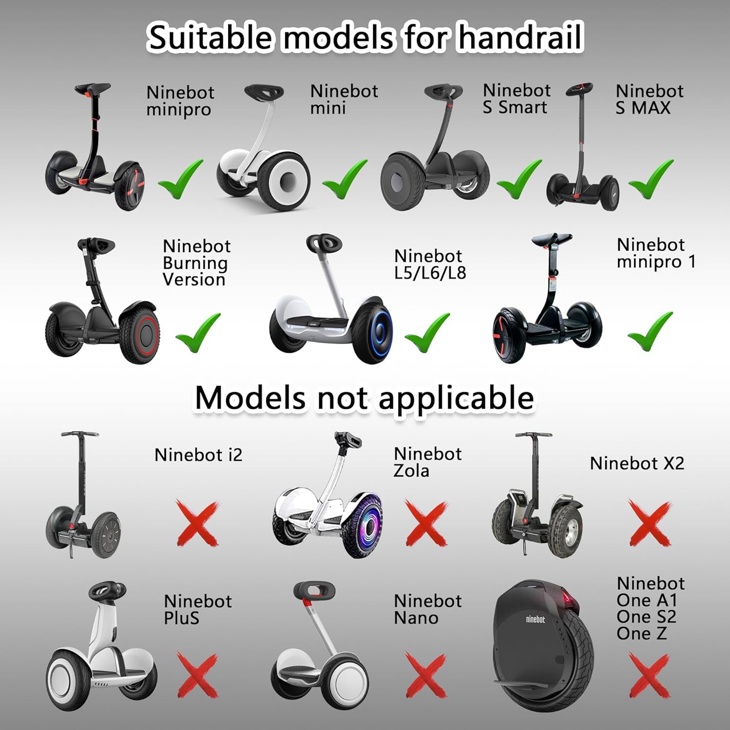 Ninebot Handlebar Replacement for Ninebot miniPRO miniLITE S Self Balance Hoverboard Adjustable Handle Stand Release Knee Pressure (Handlebar Only)