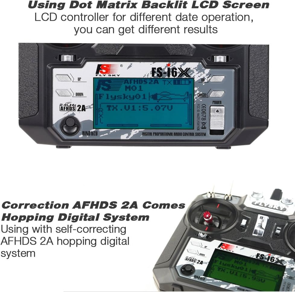 Flysky FS-i6X 6-10(Default 6)CH 2.4GHz AFHDS RC Transmitter w/ FS-iA6B Receiver