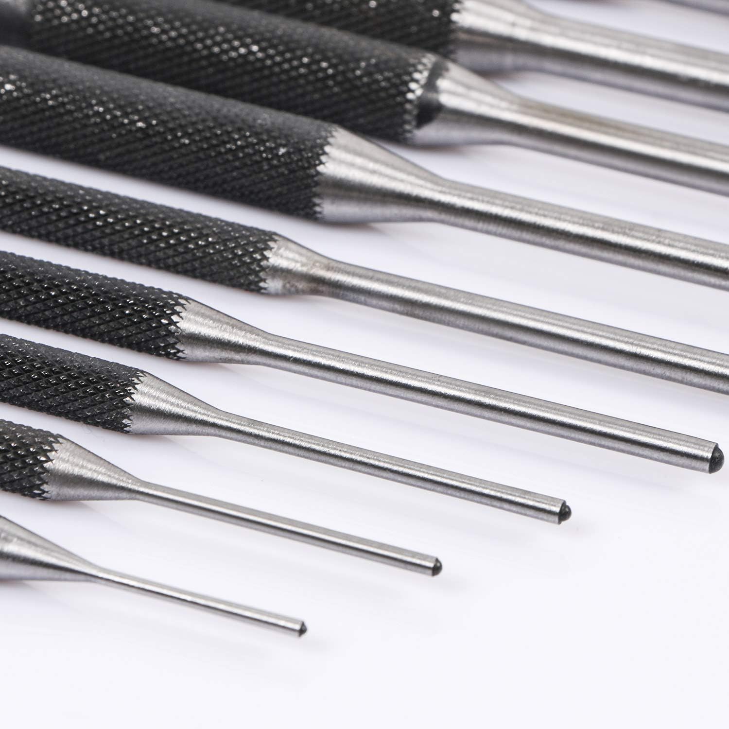 Roll Pin Punch Set with Storage Pouch, 9 Piece Steel Removal Tool Kit for Jewelry