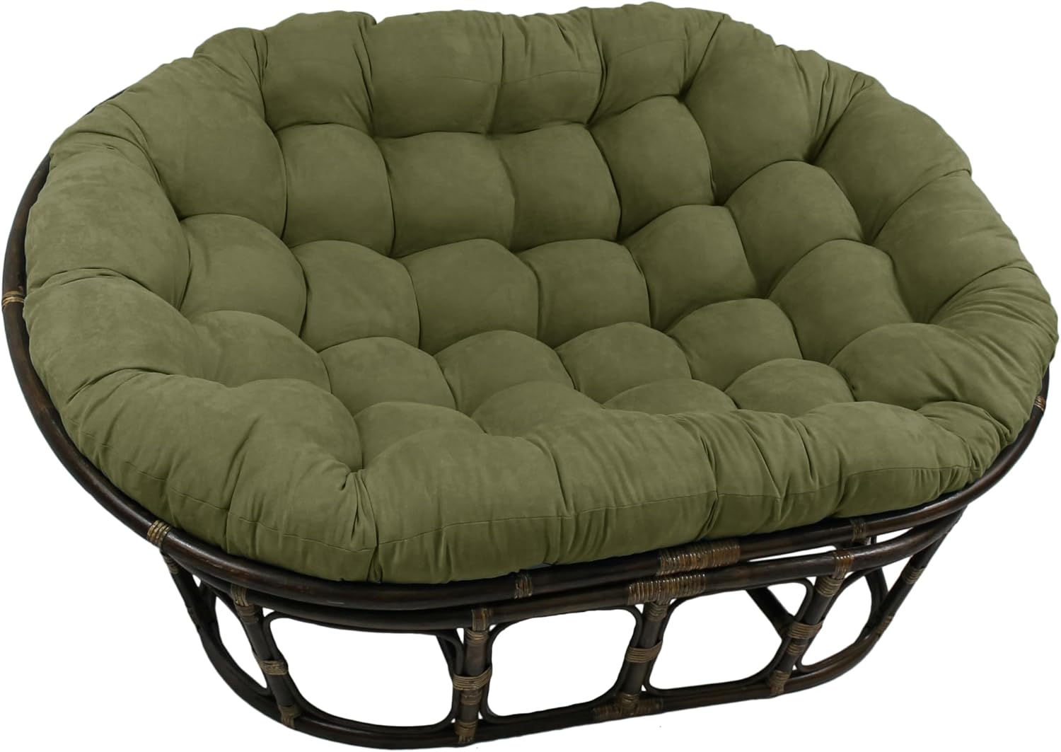 Blazing Needles Solid Microsuede Double Papasan Chair Cushion, 58" x 6" x 78", Black