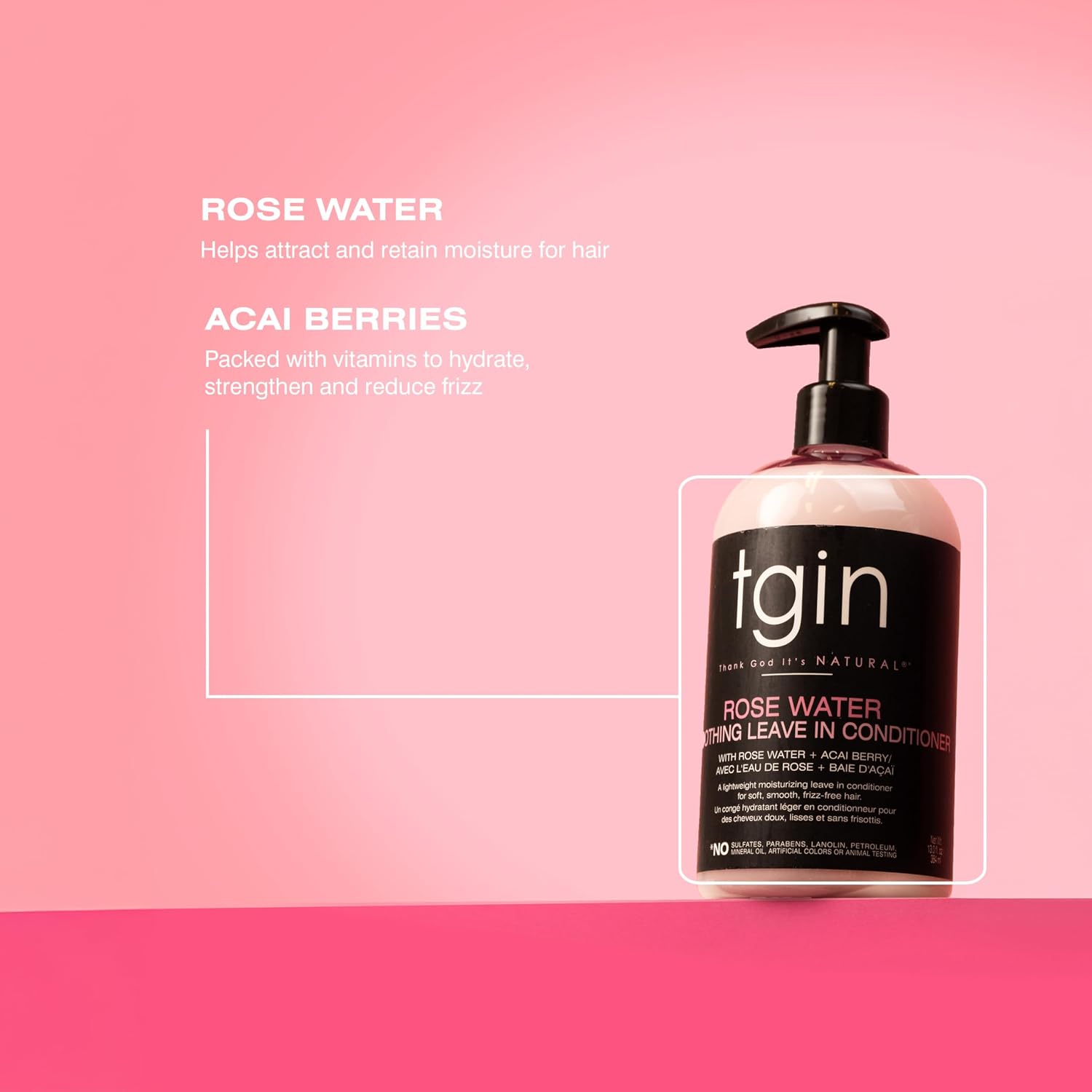 tgin Rose Water Smoothing Leave In Conditioner – Detangles & Defines Curls