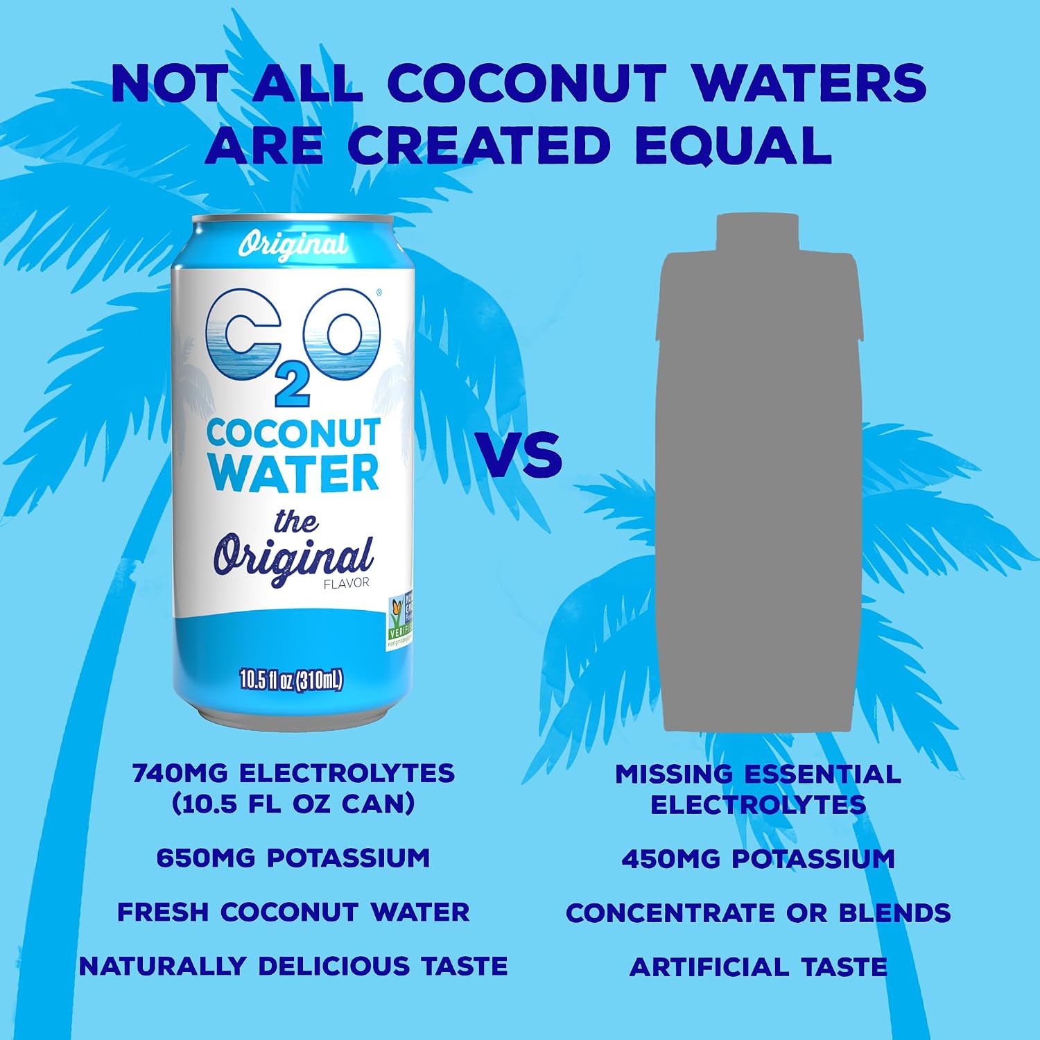 C2O - Coconut Water with Pineapple (12 Pack) - Made with Fresh Coconut Water - Plant Based - Non GMO - Canned Water - Natural Hydration, Essential Electrolytes, & Potassium - 12 Cans, 17.5 FL OZ