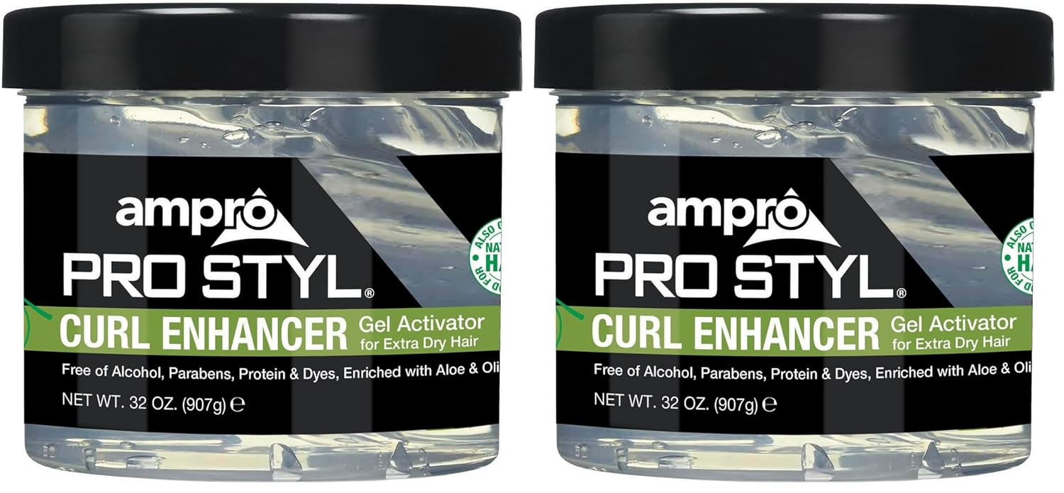 AmPro Pro Styl Curl Enhancer - Gel Activator with Olive Oil to Moisturize and Define Coils and Waves - Helps Protect and Hydrate Hair Shaft - Tames