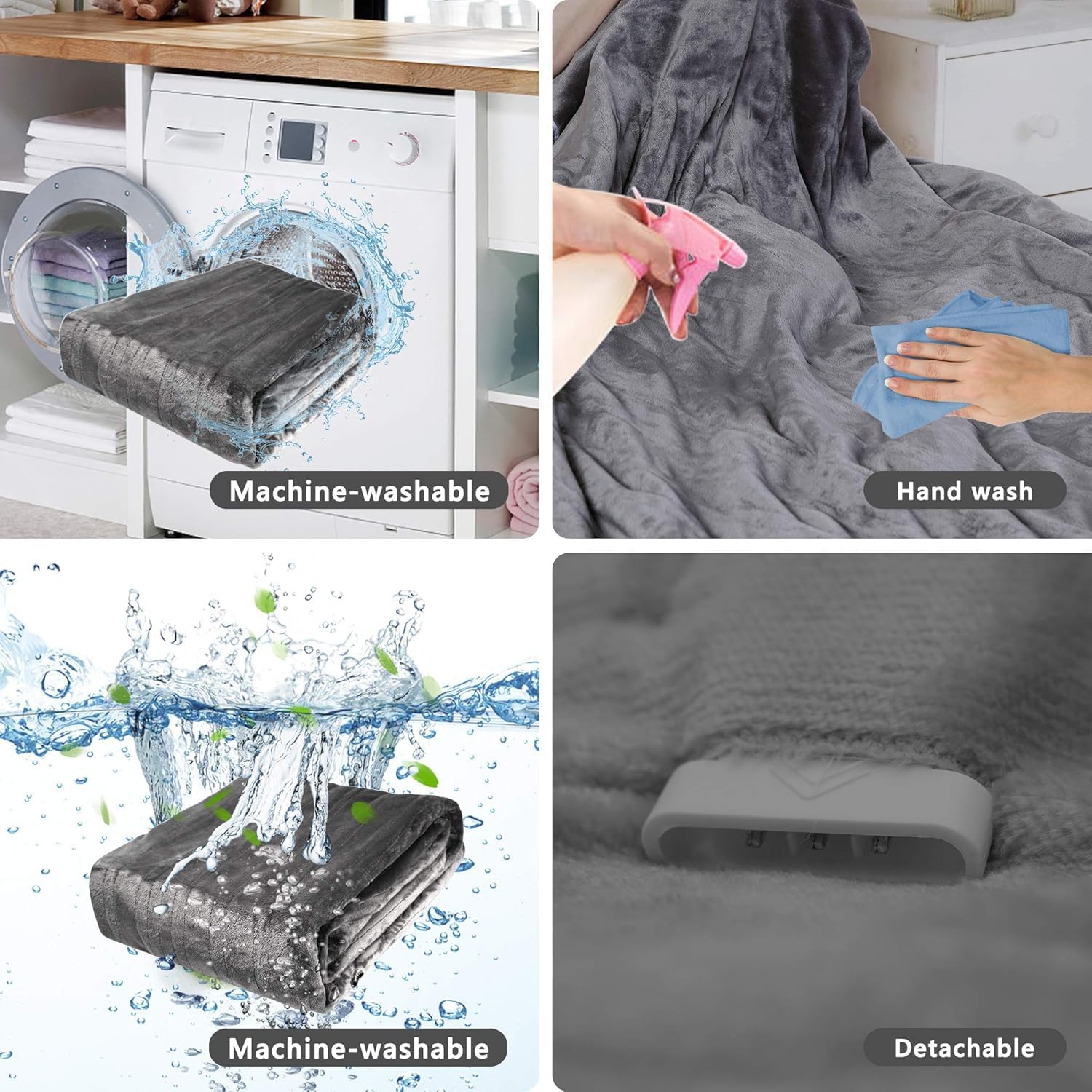 SUNVIVI Heated Blanket King Size, Heating Electric Throw Blanket Dual Control, 10 Heat Settings, 12 Hours Auto Off, Machine Washable, ETL Certified
