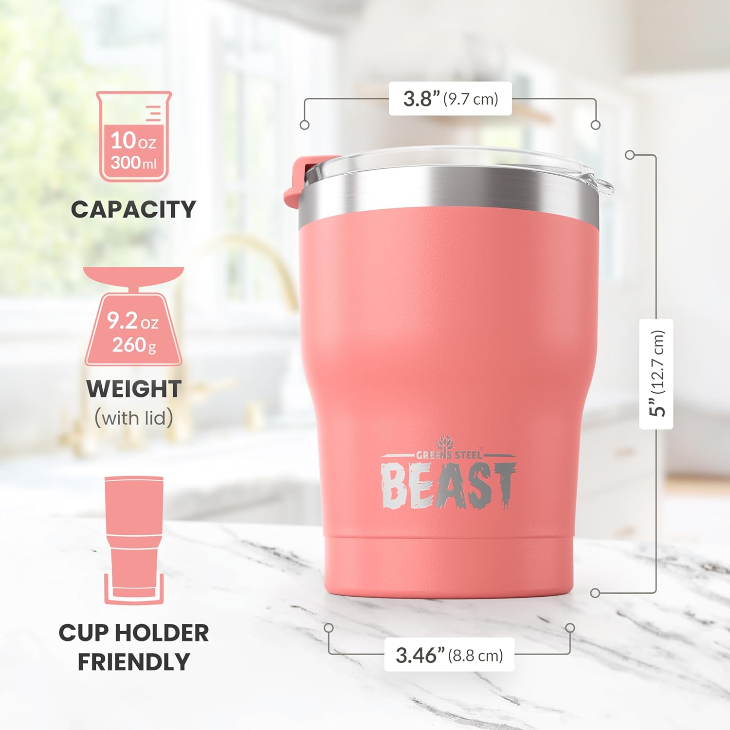 Beast 30 oz Tumbler Stainless Steel Vacuum Insulated Coffee Ice Cup Double Wall Travel Flask (Cupcake Pink)