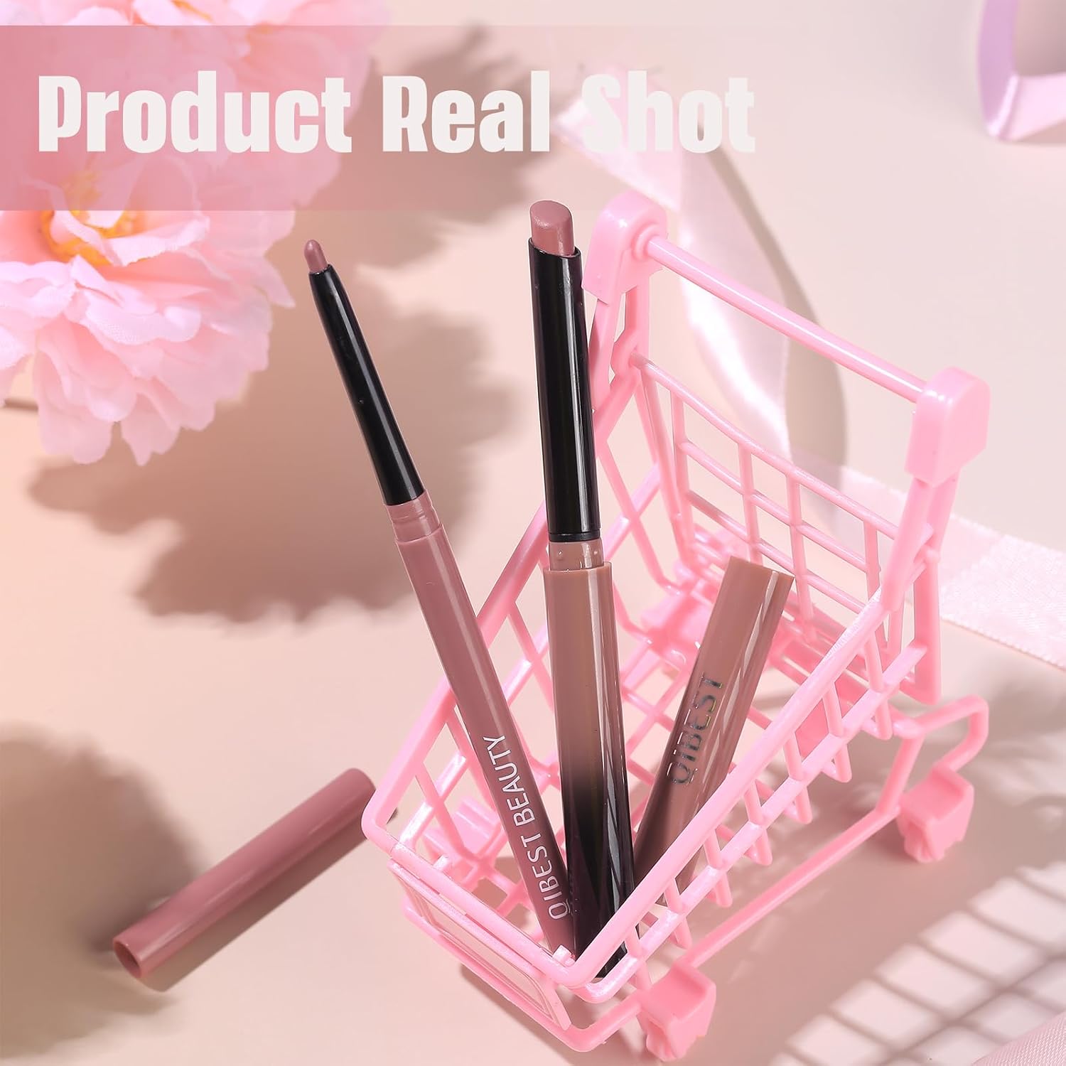 QiBest 7Pcs Matte Liquid Lipstick + 1Pcs Lip Plumper Makeup Set Kit, Pigmented Long Lasting Lip Gloss Set