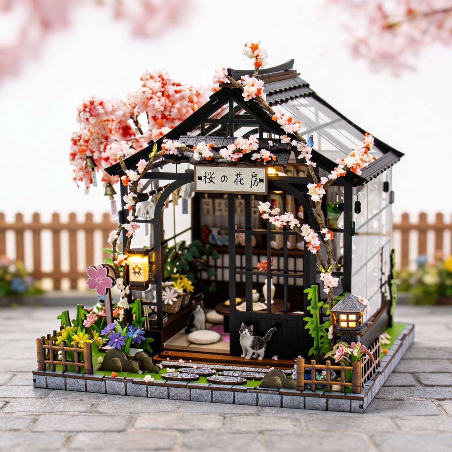 MAGQOO Wooden Dollhouse Miniature with Furniture DIY Dollhouse Kit DIY House Kit Tiny House Kit with Voice Control and Music Movement 1:18 Scale Creative Room Idea(Time Travel)