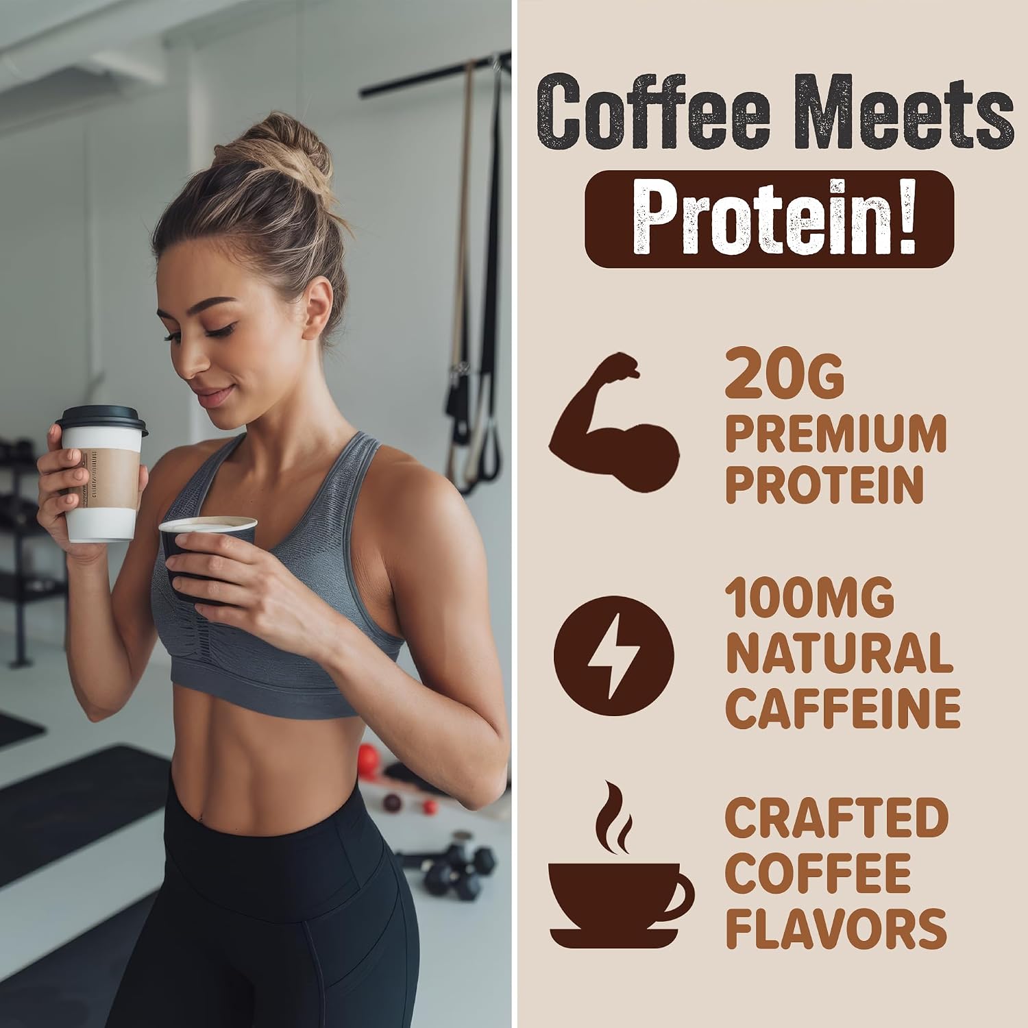 PEScience Select Cafe Protein Coffee Powder, Caramel Macchiato, 20 Servings | 100mg Caffeine, 20g Iced Protein Coffee Powder or Creamer