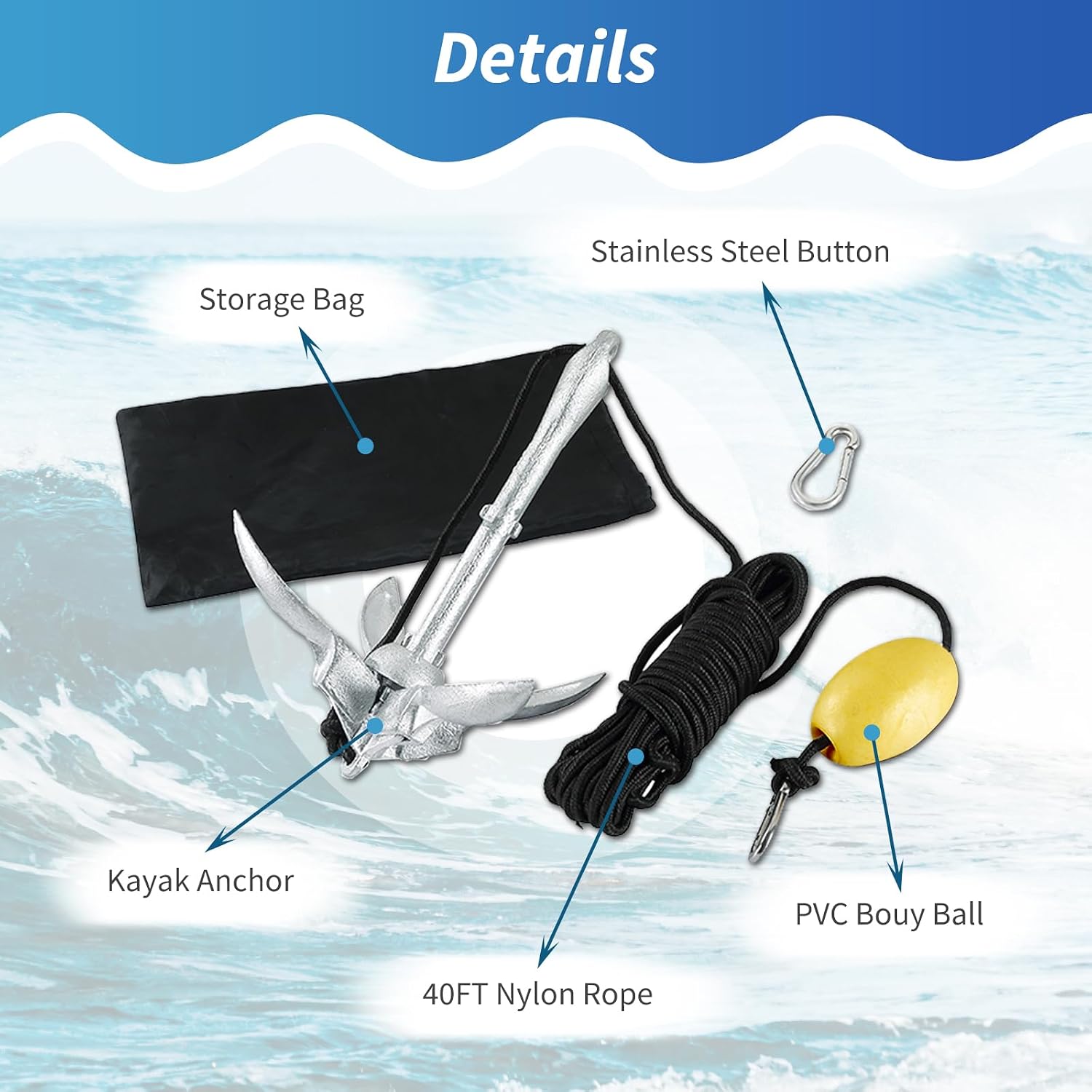 Kayak Anchor 3.5lbs/1.5kg Folding Anchor
