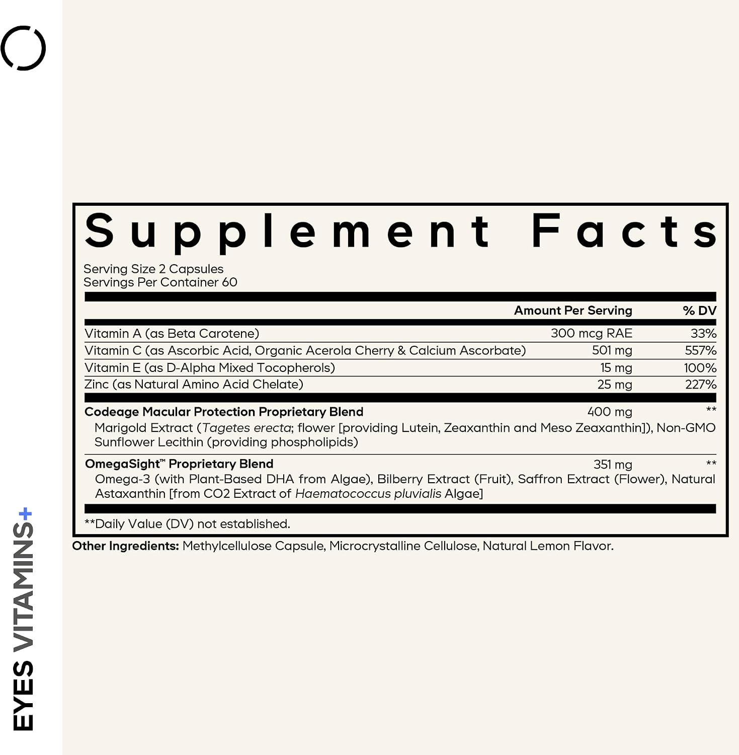 Codeage Eyes Vitamins, AREDS 2, Lutein, Zeaxanthin, Astaxanthin, 120 Cap