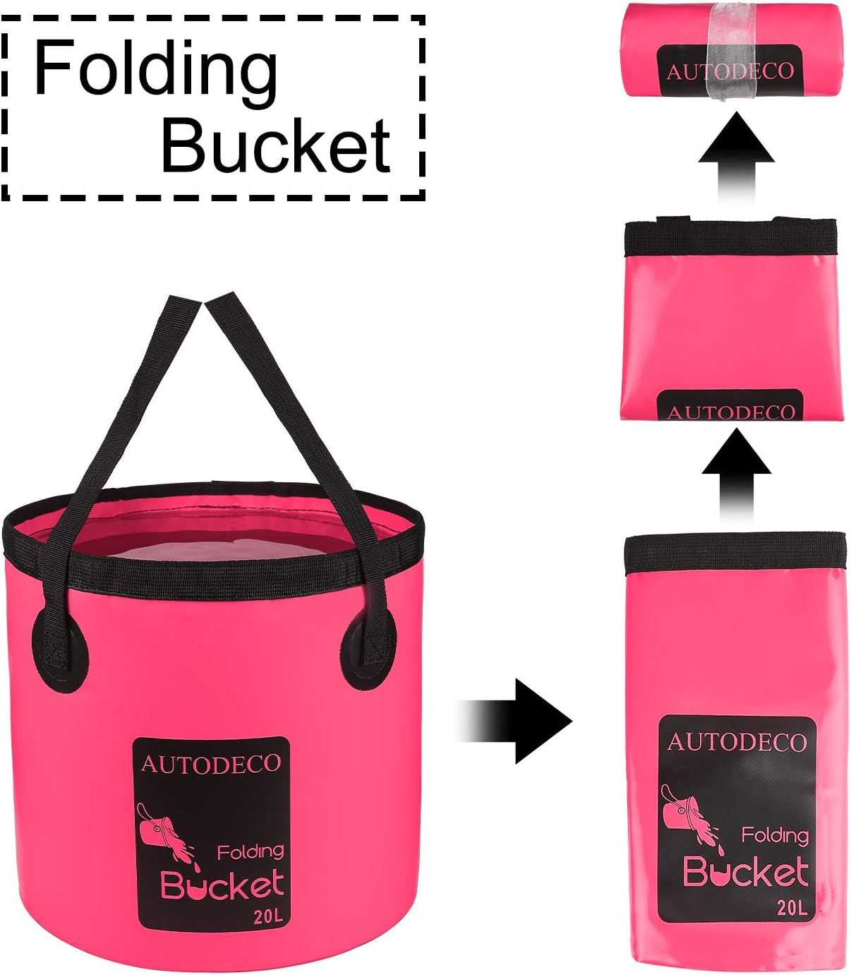 Collapsible Bucket 5 Gallon Container Folding Water Bucket Portable Wash Basin 20L