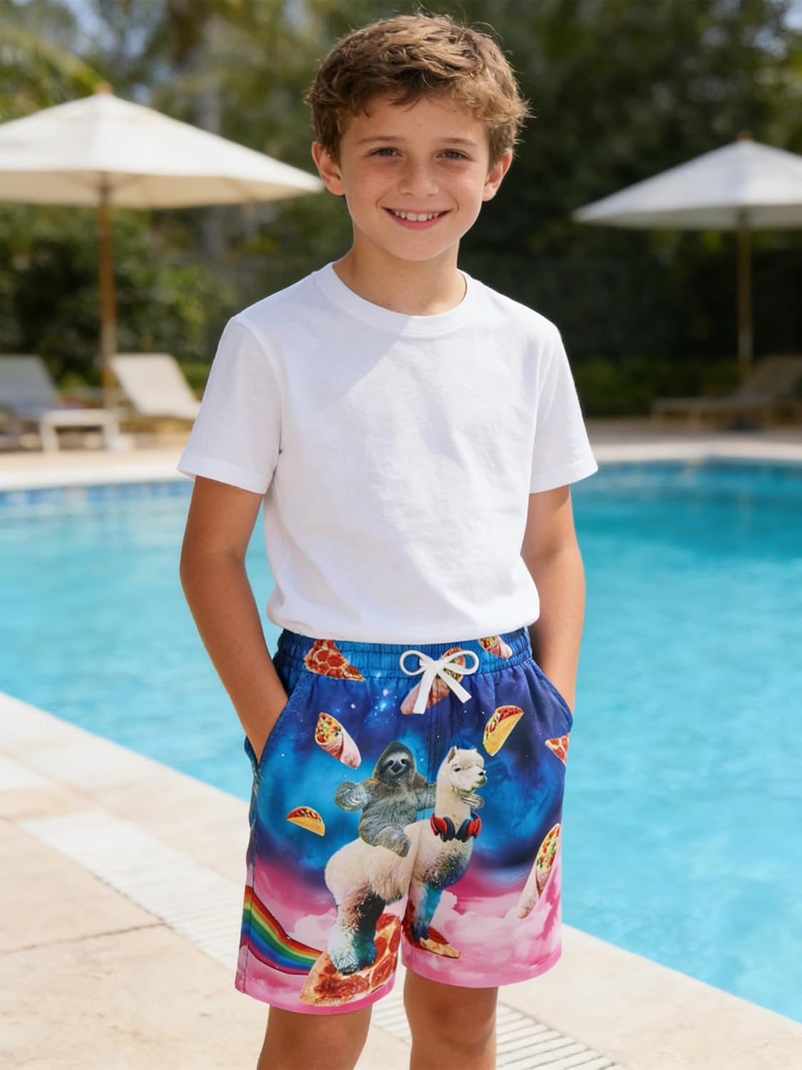 BFUSTYLE Boys Swim Trunks Mesh Lining Kids Bathing Suit 5-14 Years Shorts