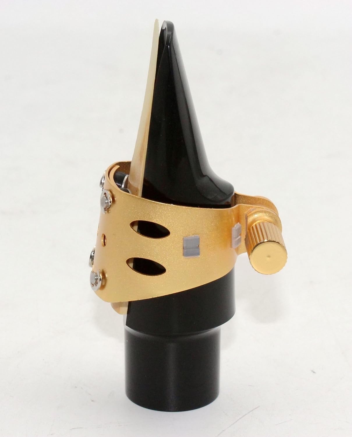 Eastern Music Saxophone Hard rubber mouthpiece Soprano alto Tenor metal ligature Ligature cap (Sandblust gold, Tenor MPC)