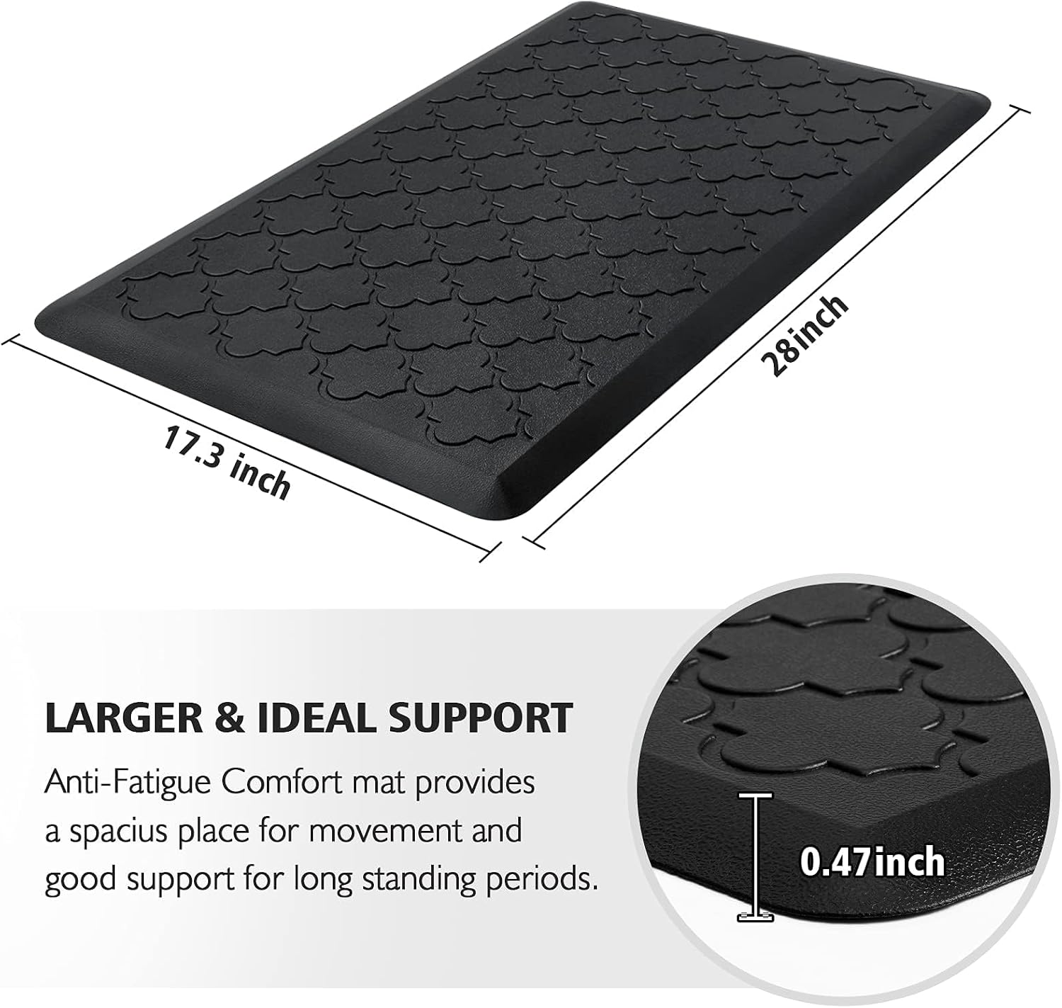 WISELIFE Kitchen Mat Cushioned Anti Fatigue Floor Mat, 17.3"x60", Thick Non Slip Waterproof Kitchen Rugs and Mats, Standing Mat for Floor, Home