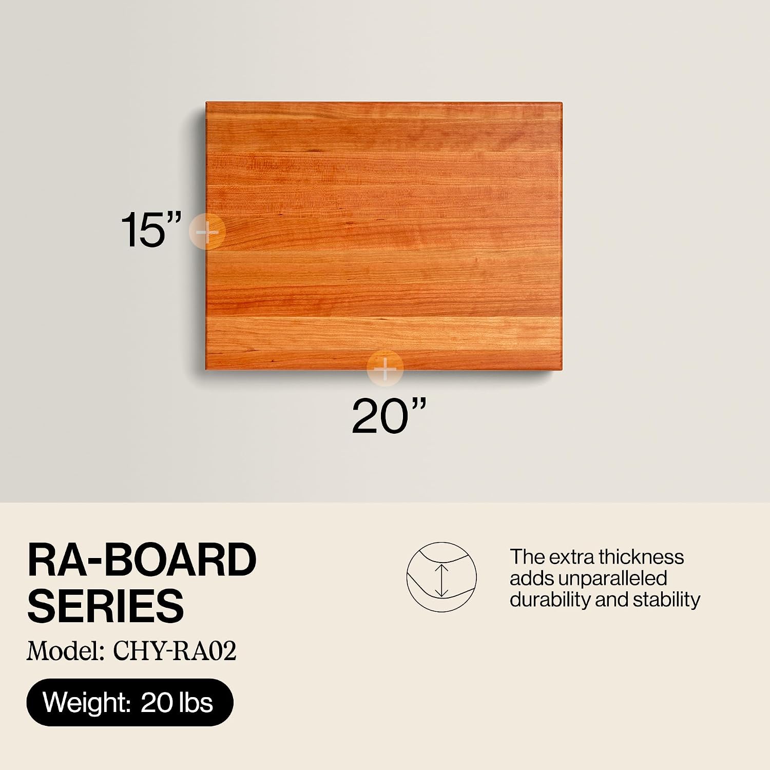 John Boos Handle Boards Series Rectangular Wooden Maple Cutting Board 24”x18” – 2.25” Thick, 30-lb Reversible Butcher Block with Juice Groove, Edge-Grain & Metal Handles