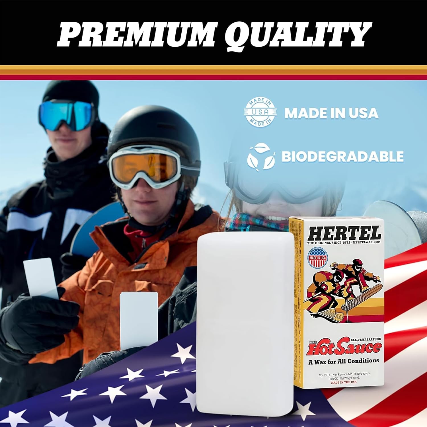 Hertel Super HotSauce All Temperature Ski and Snowboard Wax - Easy to Apply