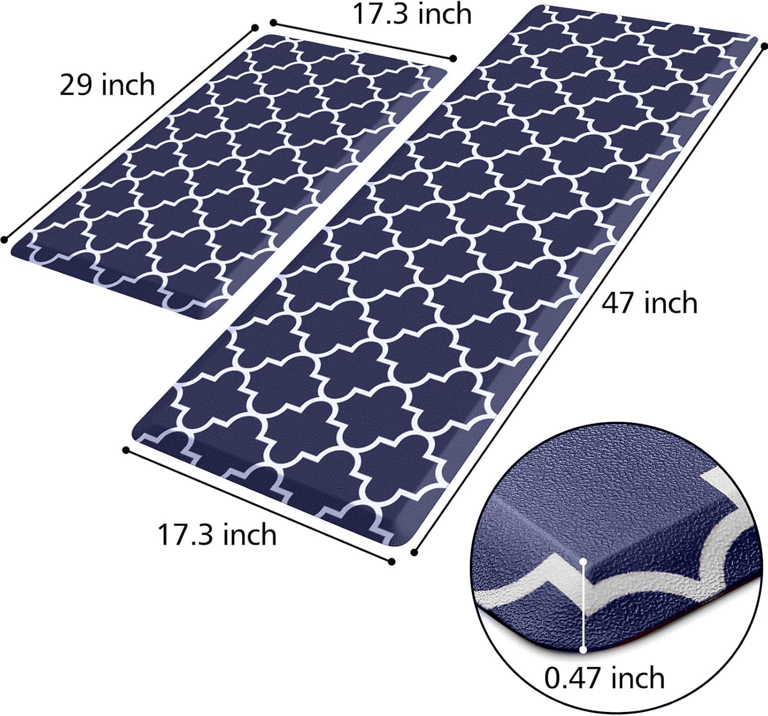 KMAT Kitchen Mat Set of 2,Cushioned Anti-Fatigue Kitchen Mats for Floor