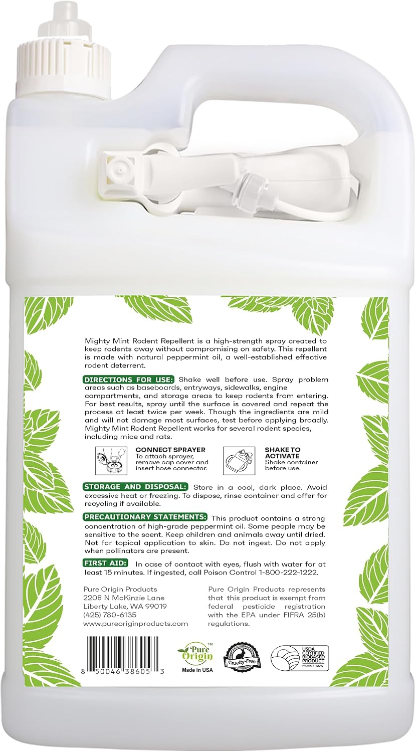 Mighty Mint Peppermint Oil Rodent Repellent Spray, 16 oz