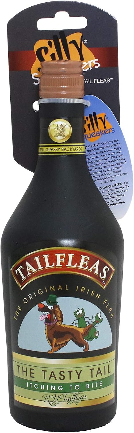 SILLY SQUEAKERS Tuffy Liquor Bottle Dog Toy: Squeaky Dog Toy, Washable and Floats, Vinyl Construction