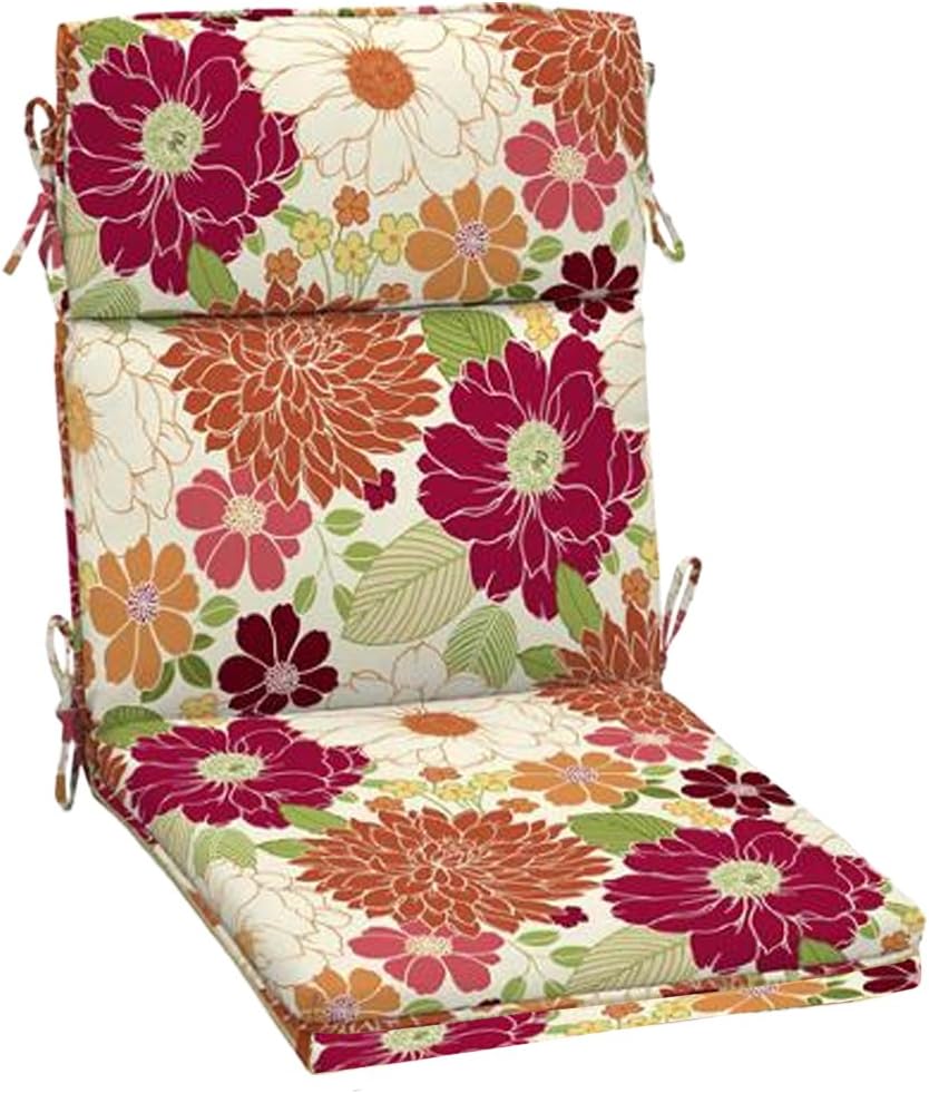 Comfort Classics Set of 4 Outdoor Dining Chair Cushions, Single Welt and Zipper 44 x21x4.50 in Polyester Fabric Sorbet Floral Inc.